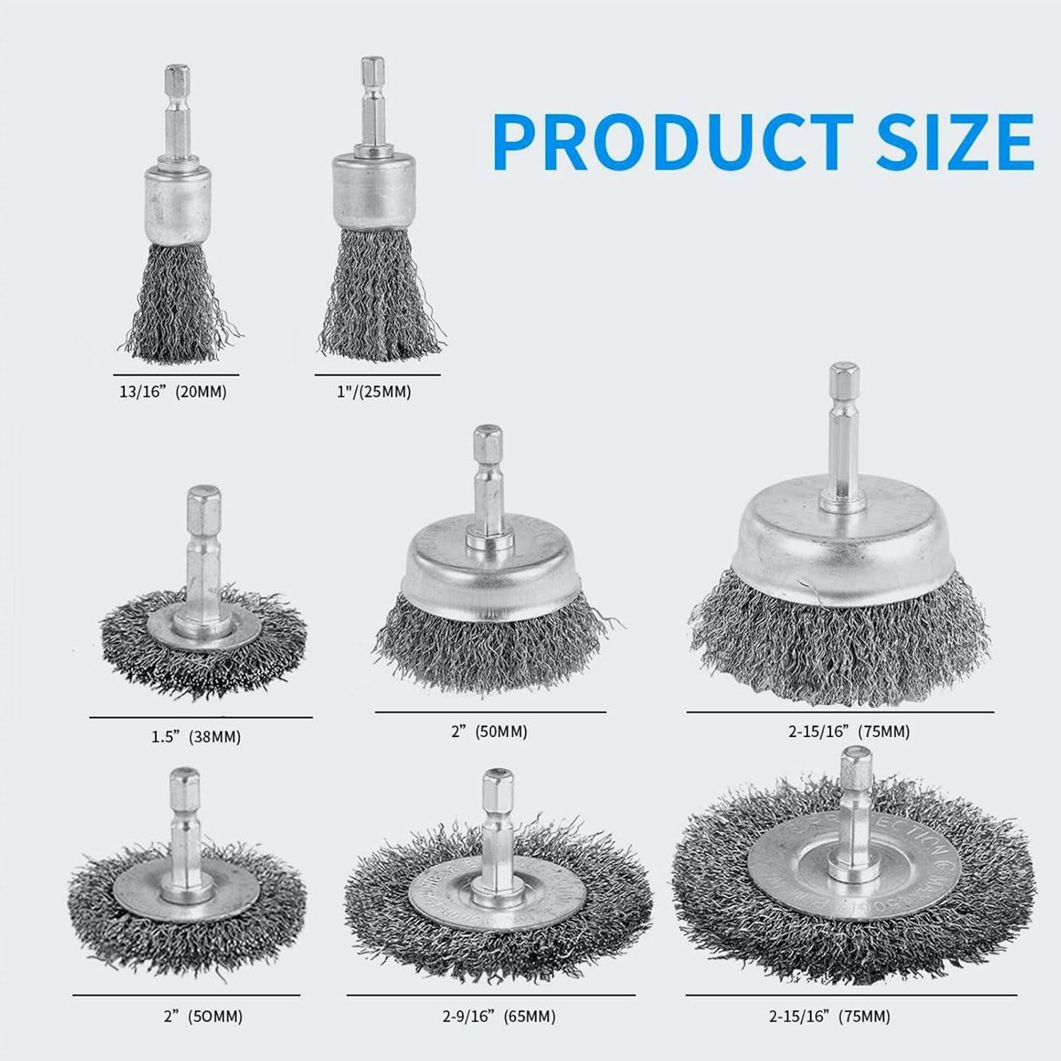 Juego de 40 Cepillos de Alambre ATMTV con Guantes - 1/4"