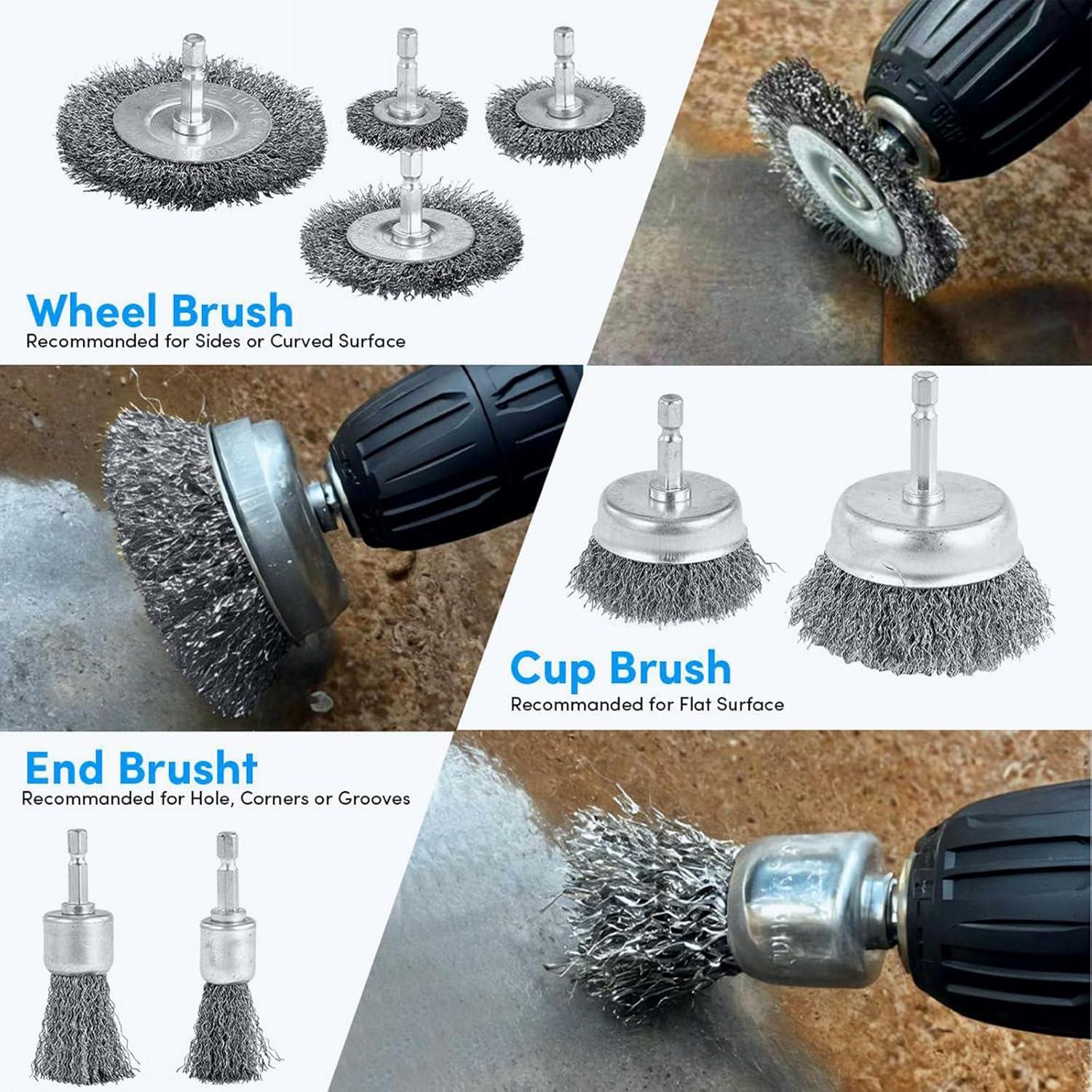 Juego de 40 Cepillos de Alambre ATMTV con Guantes - 1/4"