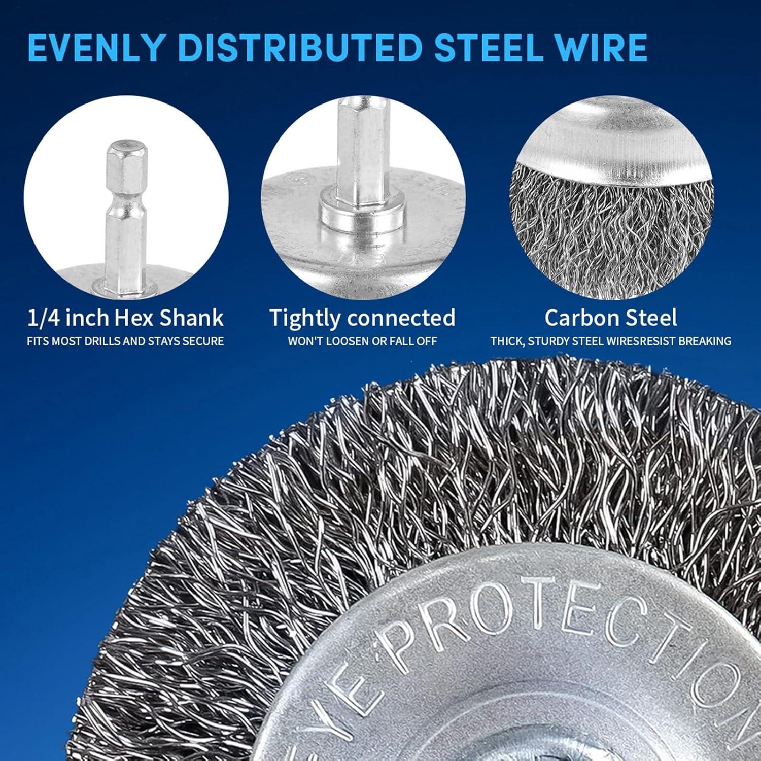 Juego de 40 Cepillos de Alambre ATMTV con Guantes - 1/4"