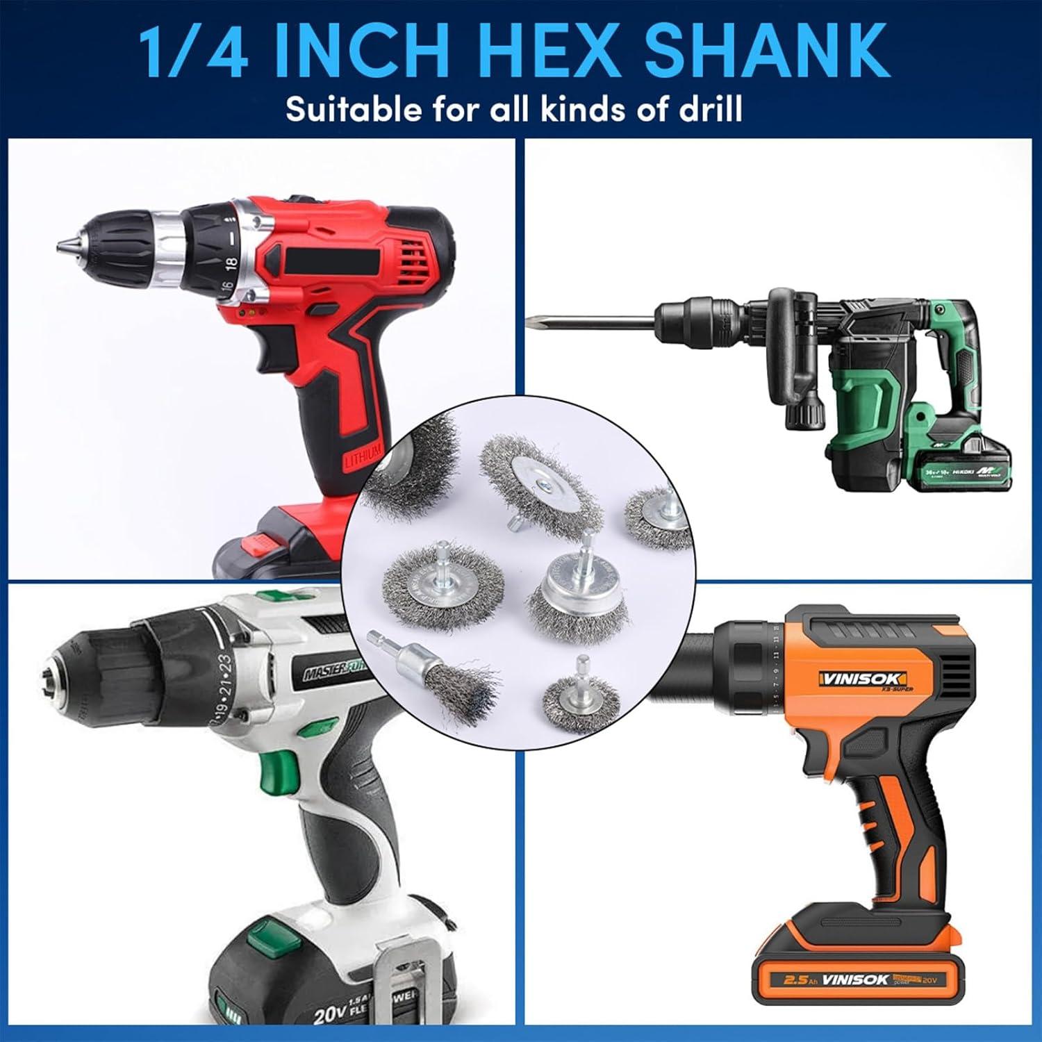 Juego de 40 Cepillos de Alambre ATMTV con Guantes - 1/4"