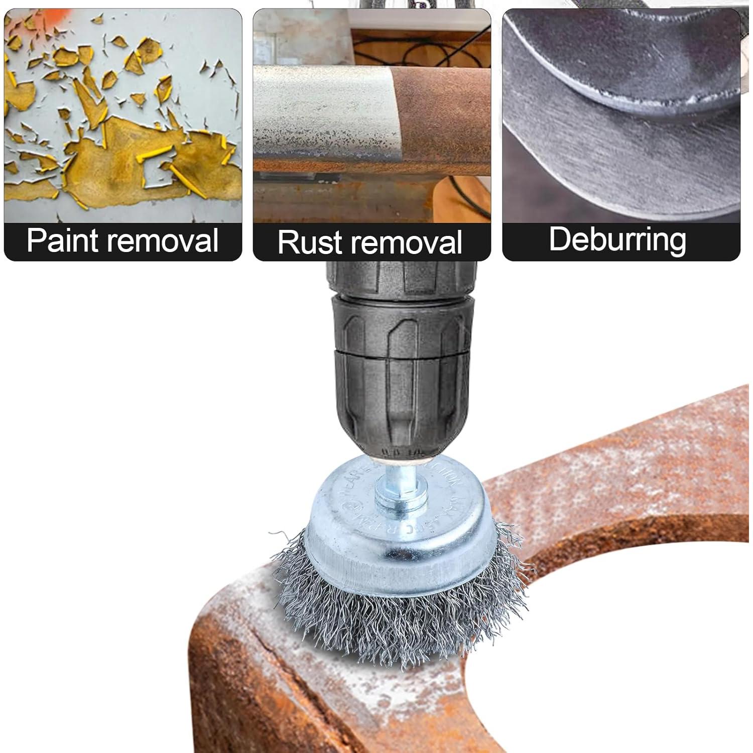 Juego de 10 cepillos de alambre Hiqalty para taladro 6.35 mm