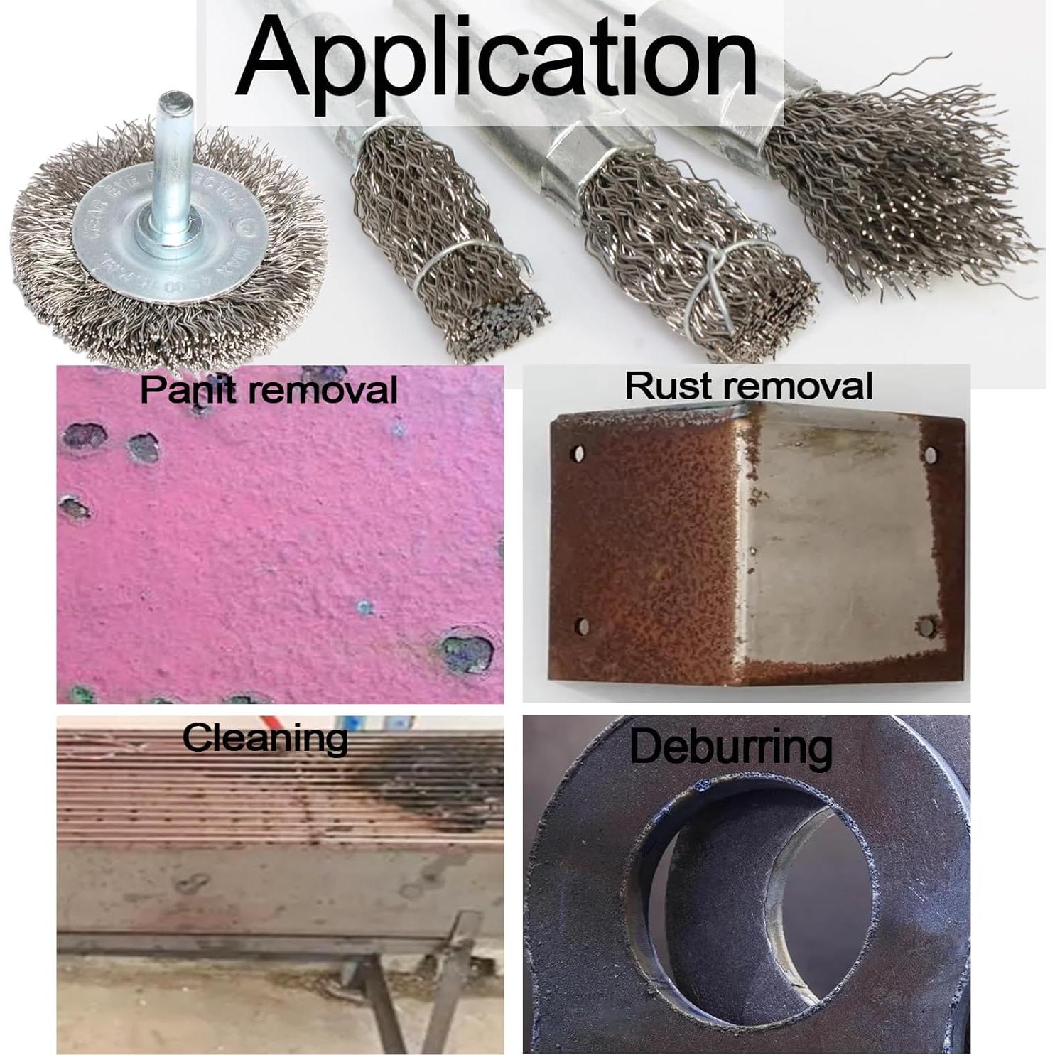 Juego de 10 cepillos de alambre Hiqalty para taladro 6.35 mm