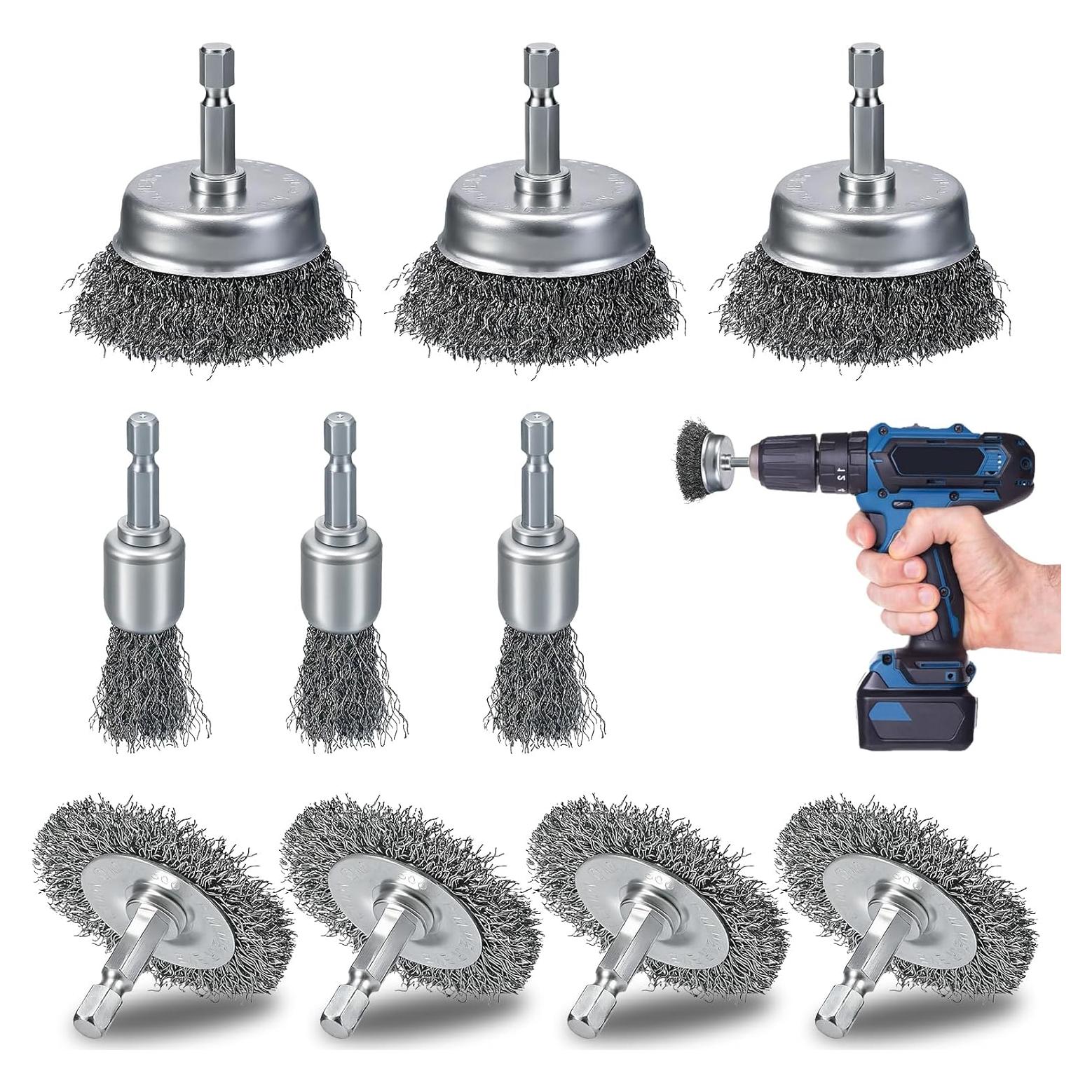 10 Cepillos de Alambre para Taladro MIKILIKIEN - 2 y 5 cm