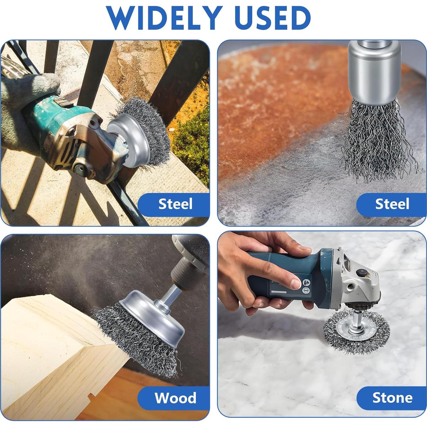 10 Cepillos de Alambre para Taladro MIKILIKIEN - 2 y 5 cm