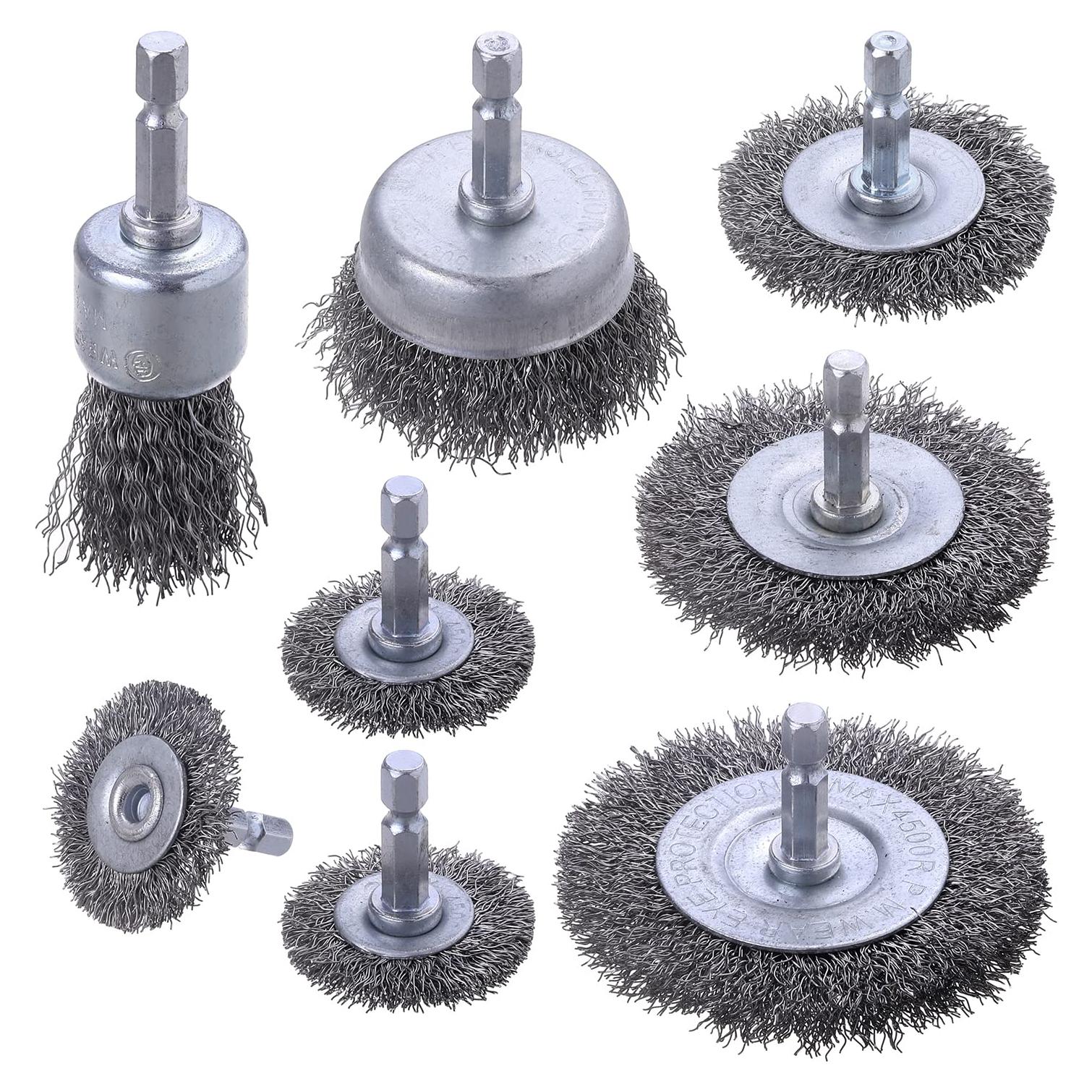 Juego de Cepillos de Alambre para Taladro Mixiflor 8 Piezas