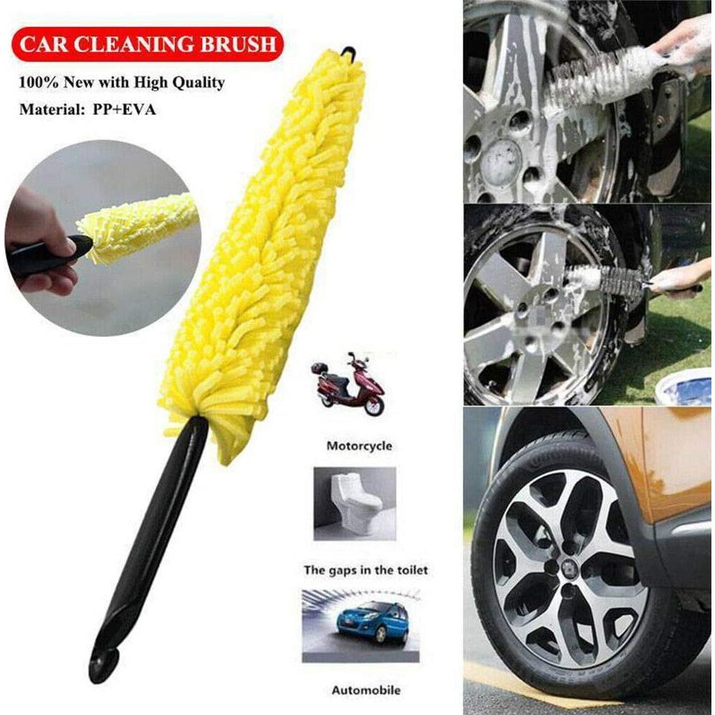 Cepillo de Limpieza de Ruedas MACHSWON 28cm Amarillo y Negro