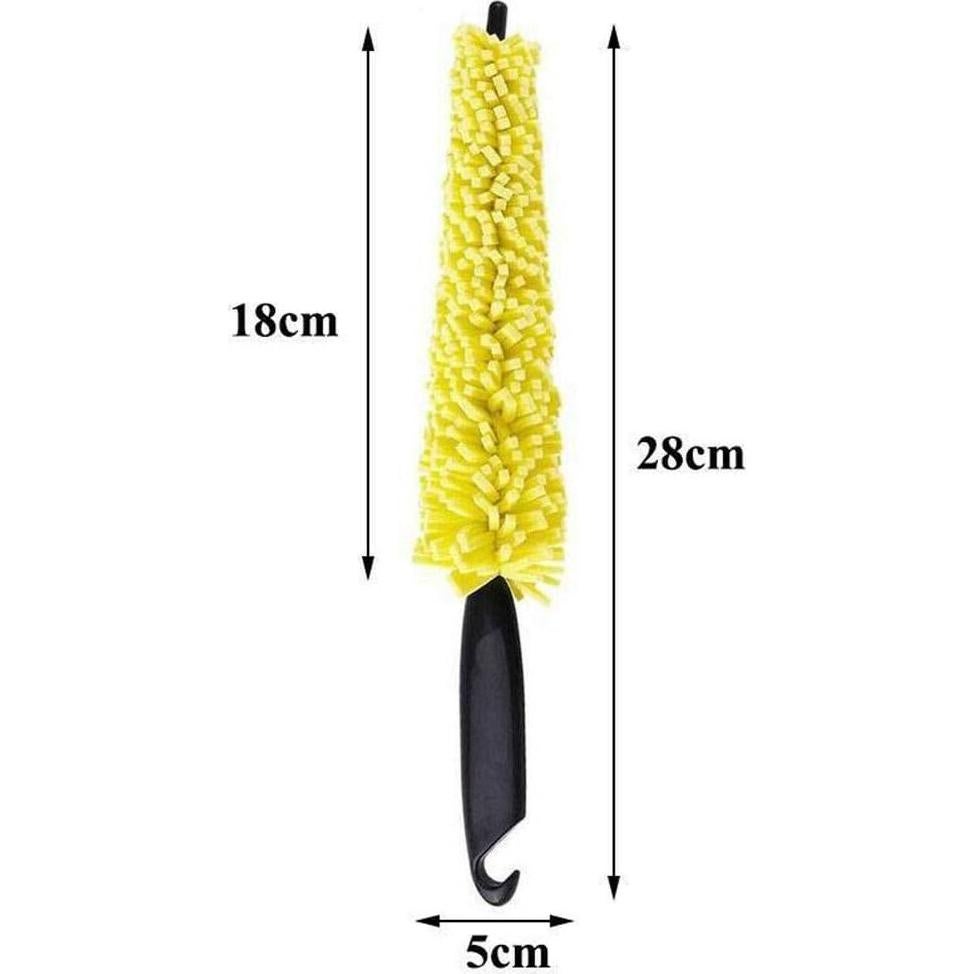 Cepillo de Limpieza de Ruedas MACHSWON 28cm Amarillo y Negro
