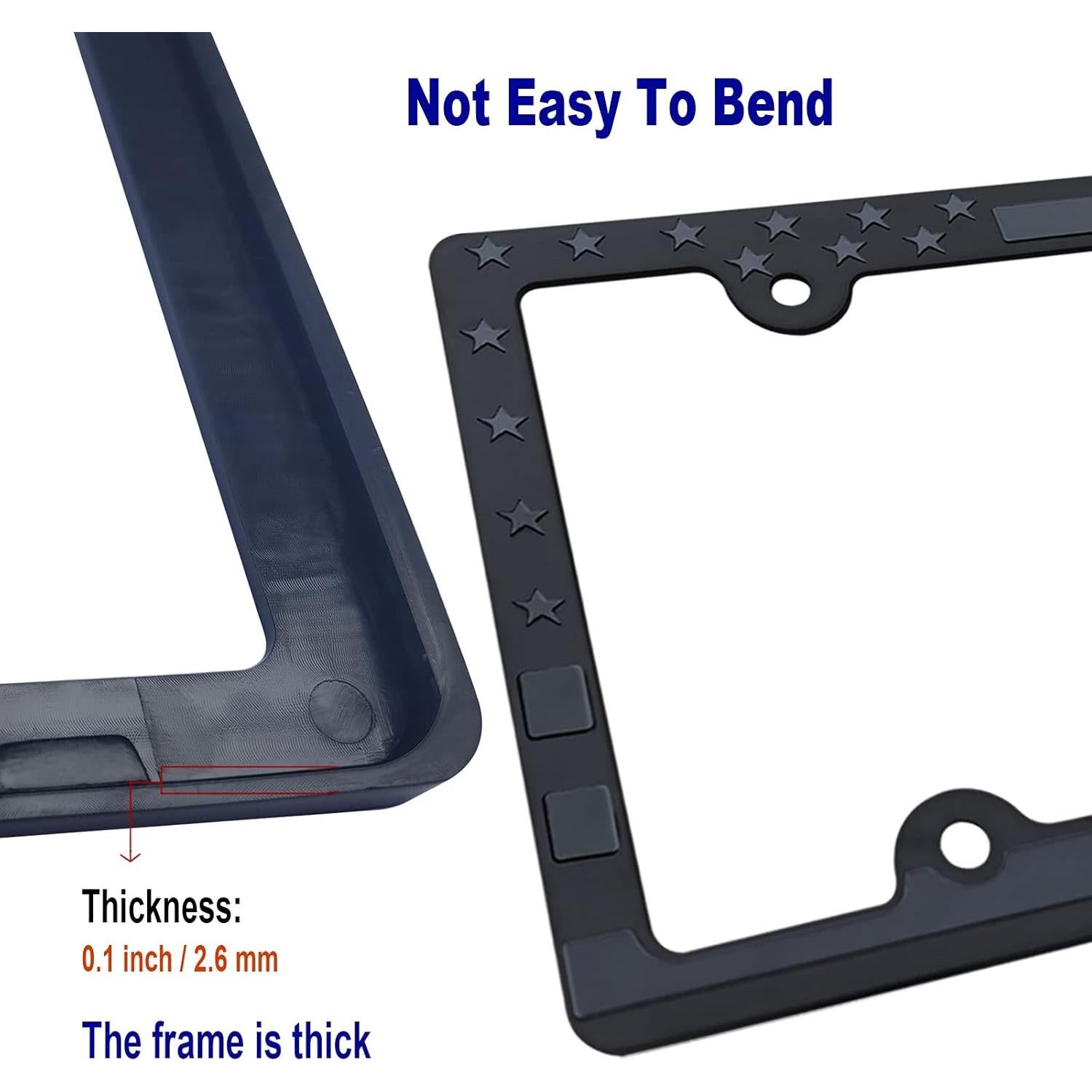 Marco de Placa de Licencia Patriótico FBJTDQ Negro Mate 2 Piezas