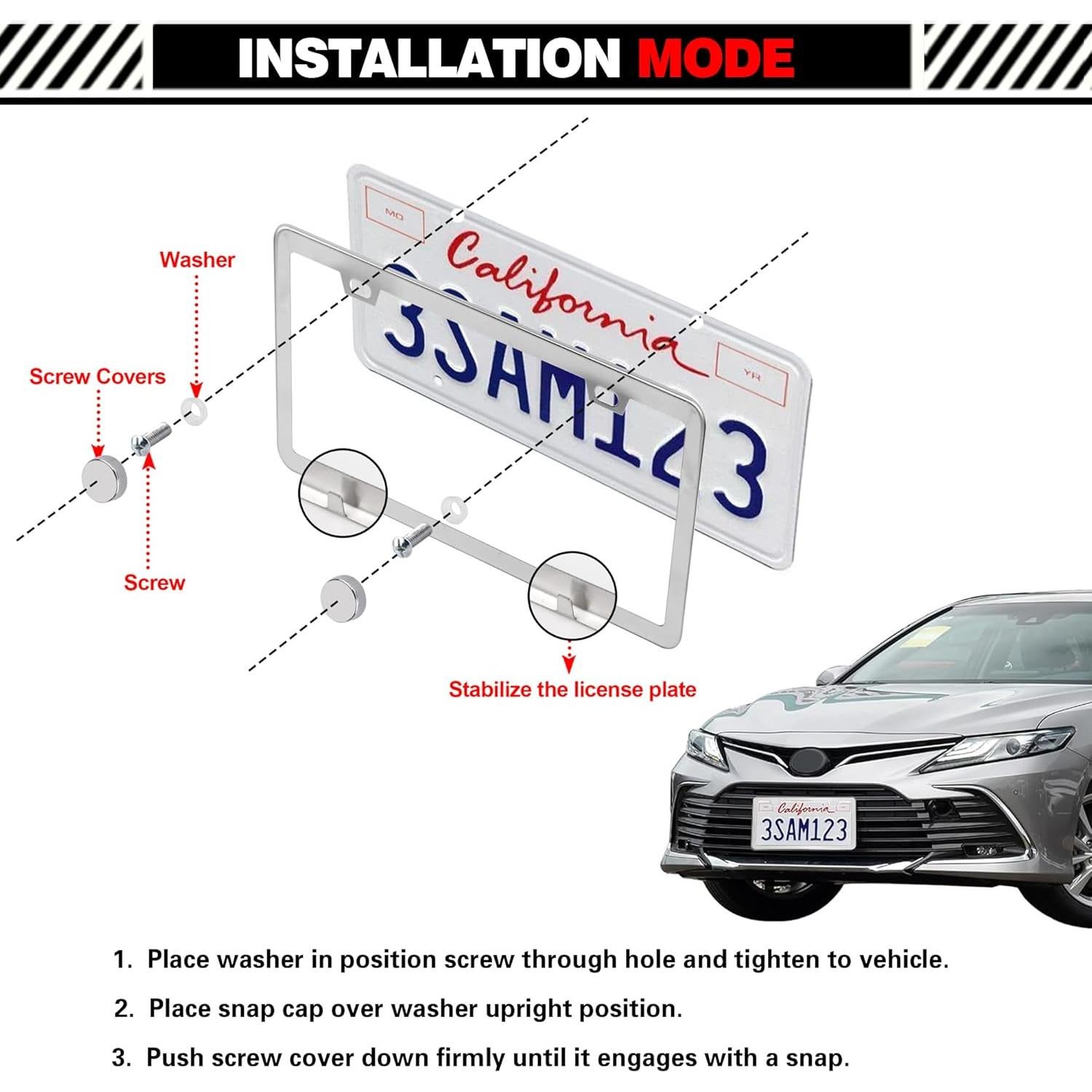 Paquete de 2 Marcos de Placa de Licencia Cromados Discount Parts
