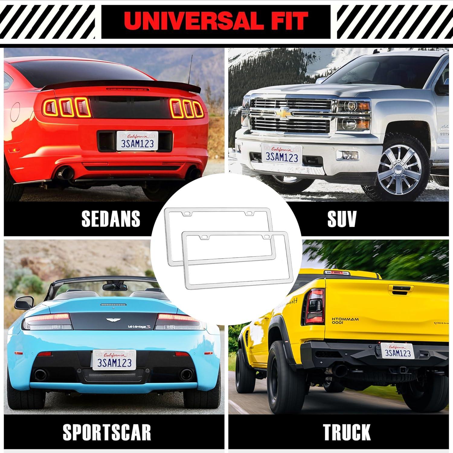 Paquete de 2 Marcos de Placa de Licencia Cromados Discount Parts