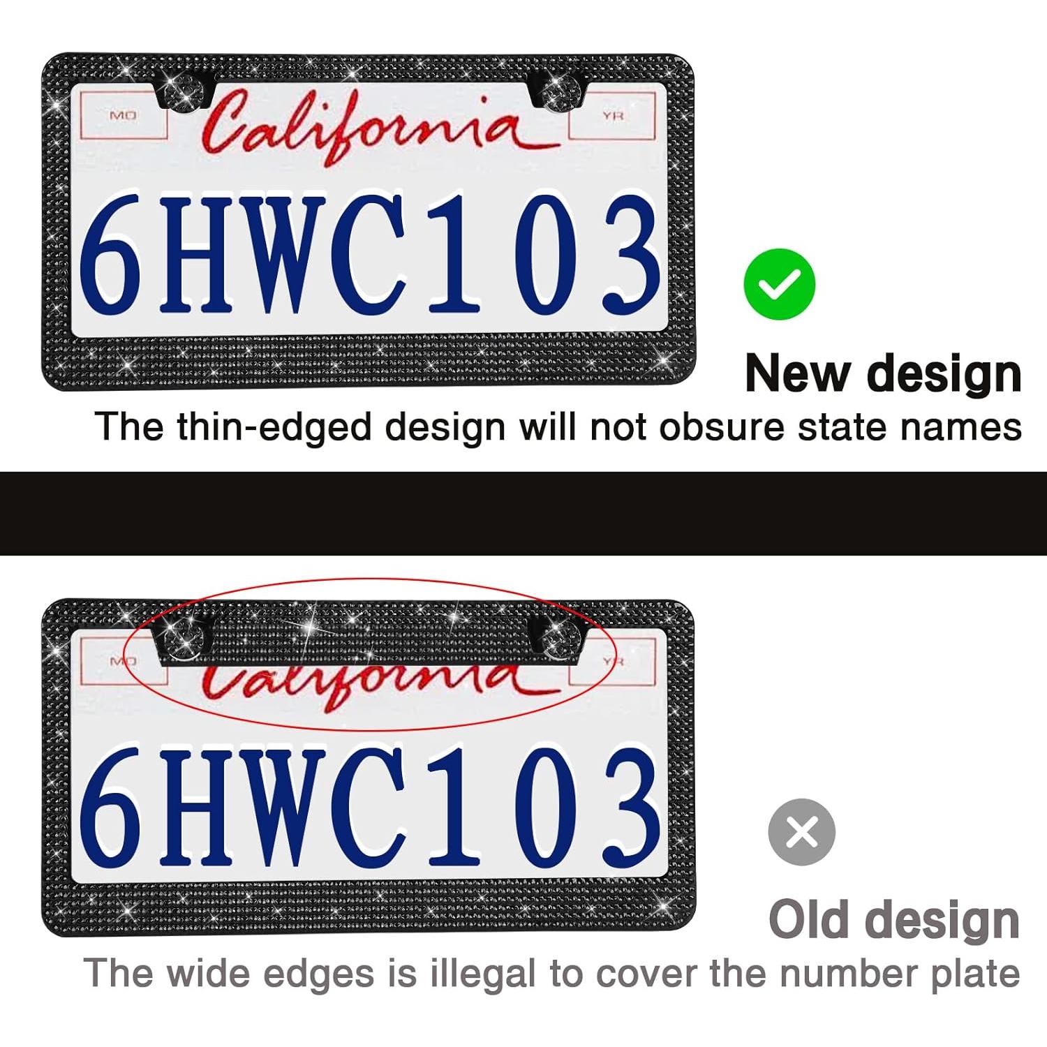 Paquete de 2 Marcos de Placas de Licencia Brillantes RtPcor