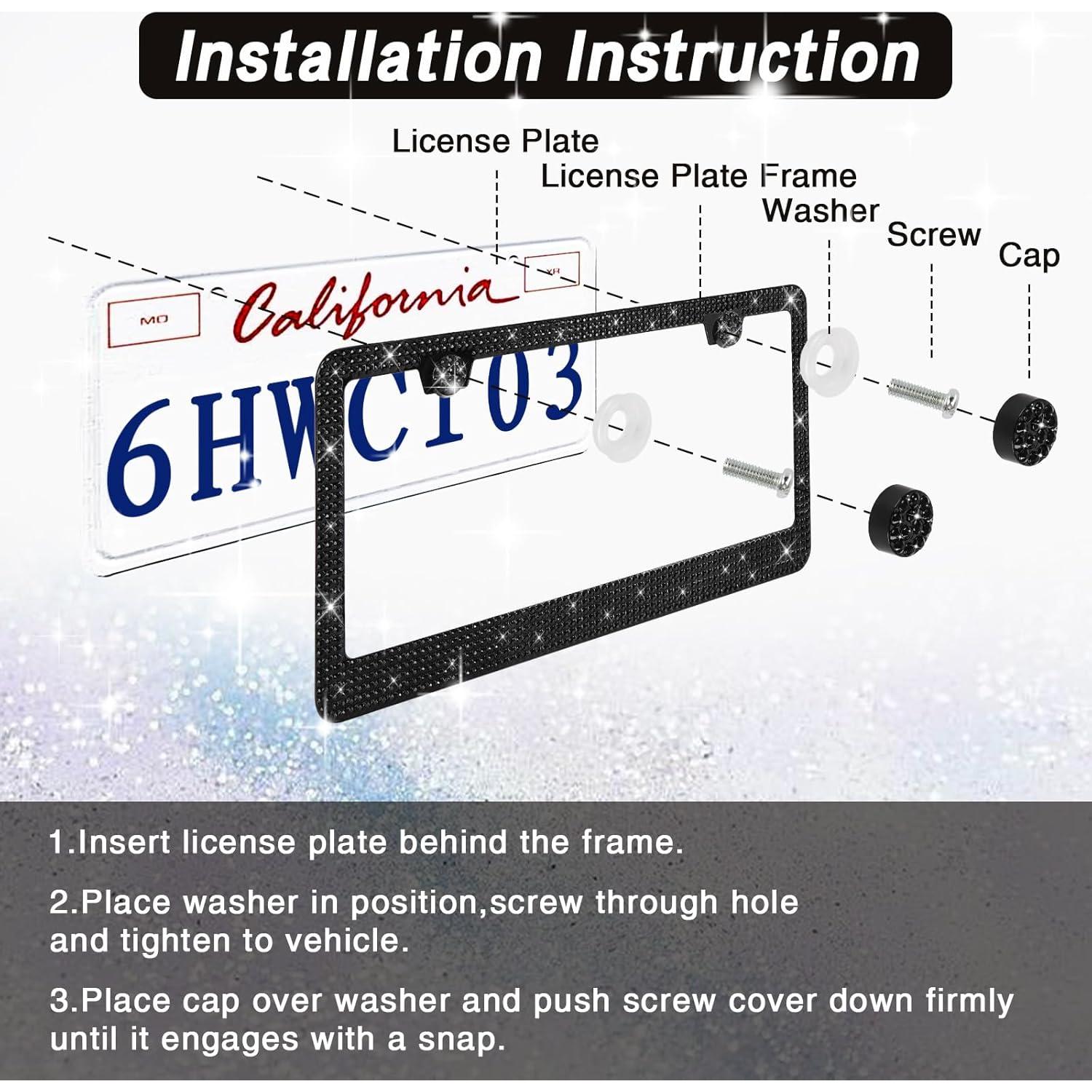 Paquete de 2 Marcos de Placas de Licencia Brillantes RtPcor