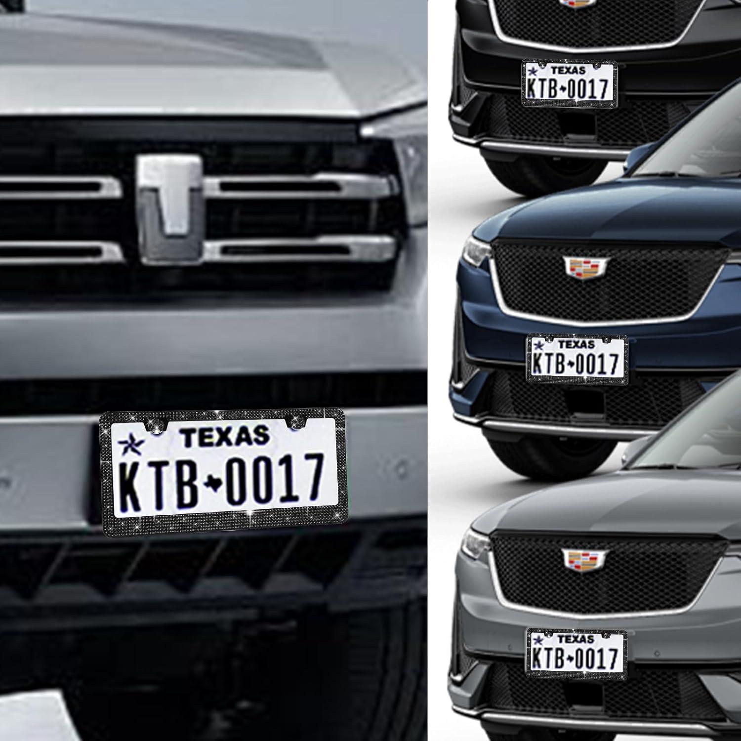 Paquete de 2 Marcos de Placas de Licencia Brillantes RtPcor