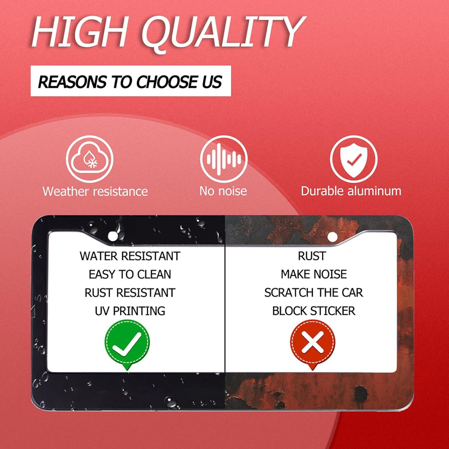 Marco de Placa de Licencia Omw2fyb Acero Inoxidable Olas 30.5x15.2cm