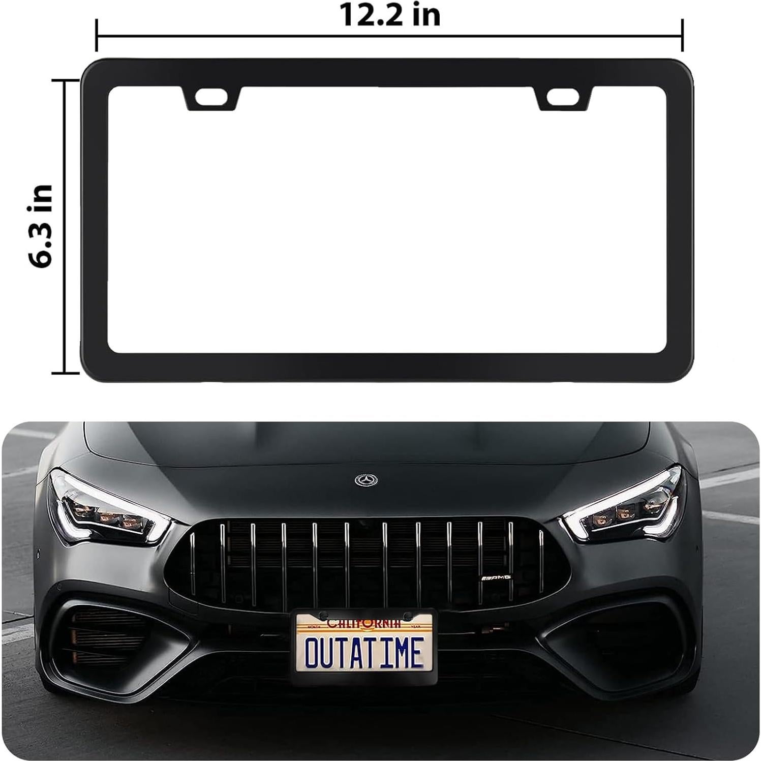 Marco de Placa de Licencia CoPvner Negro 2 Pack Aluminio Resistente