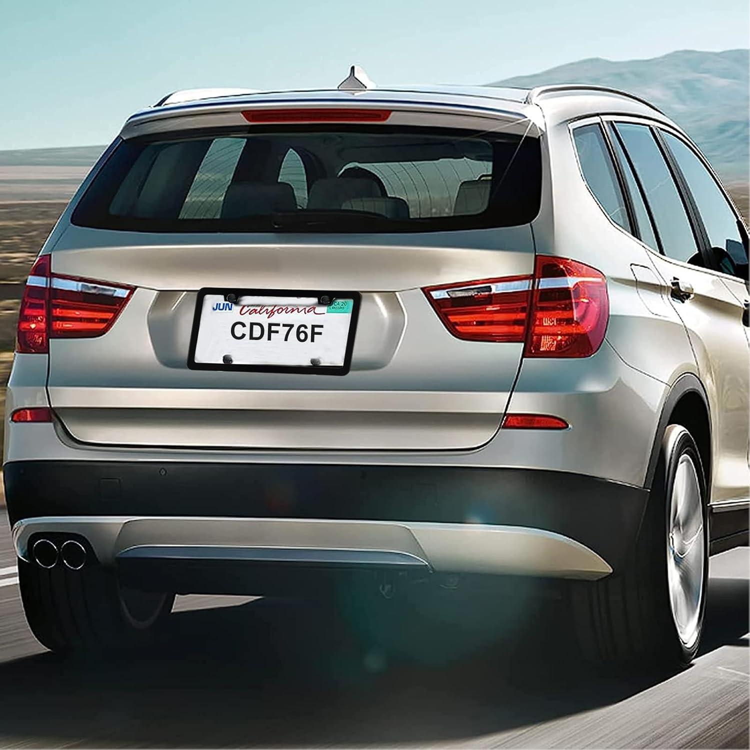 Marco de Placa de Licencia CoPvner Negro 2 Pack Aluminio Resistente