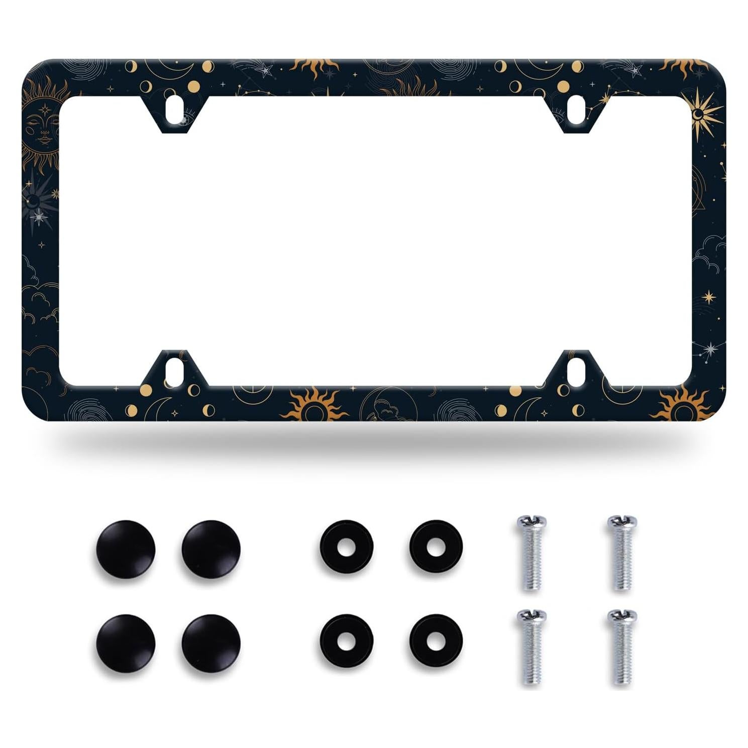 Marco de Placa de Licencia BRAGHRTED Sol Luna Estrellas 31x16 cm