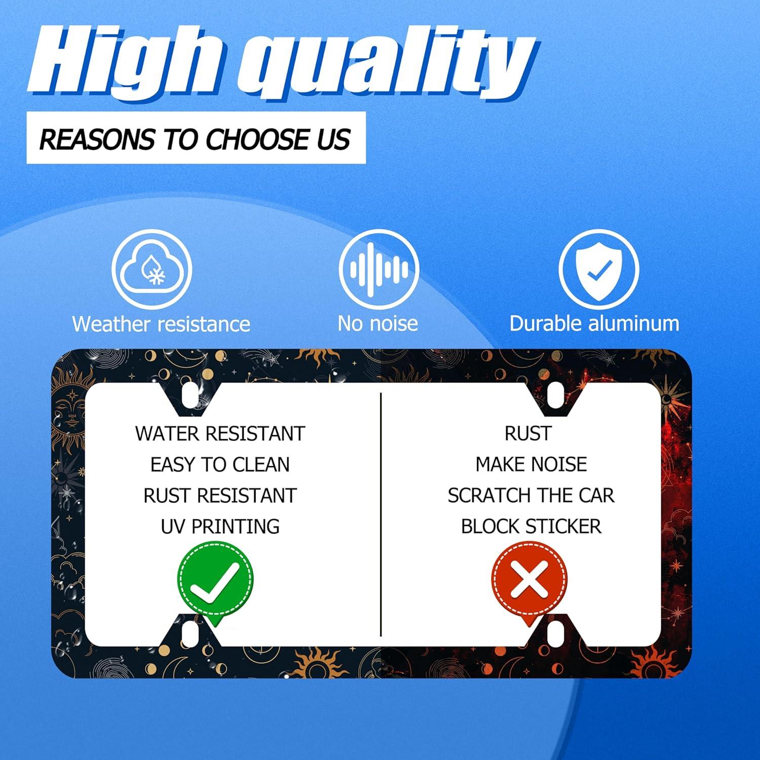 Marco de Placa de Licencia BRAGHRTED Sol Luna Estrellas 31x16 cm