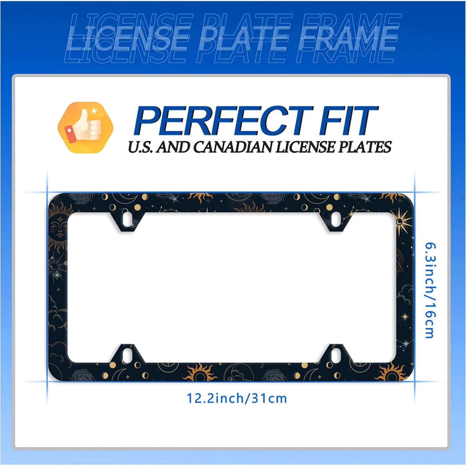 Marco de Placa de Licencia BRAGHRTED Sol Luna Estrellas 31x16 cm