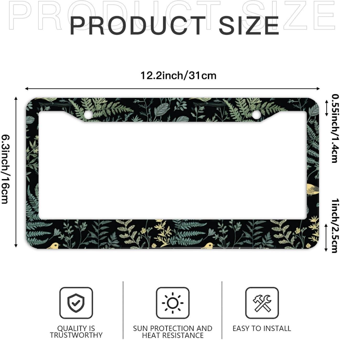 Marco de Placa de Licencia Aluminio GODARM 30.9x16 cm Bosque de Helechos