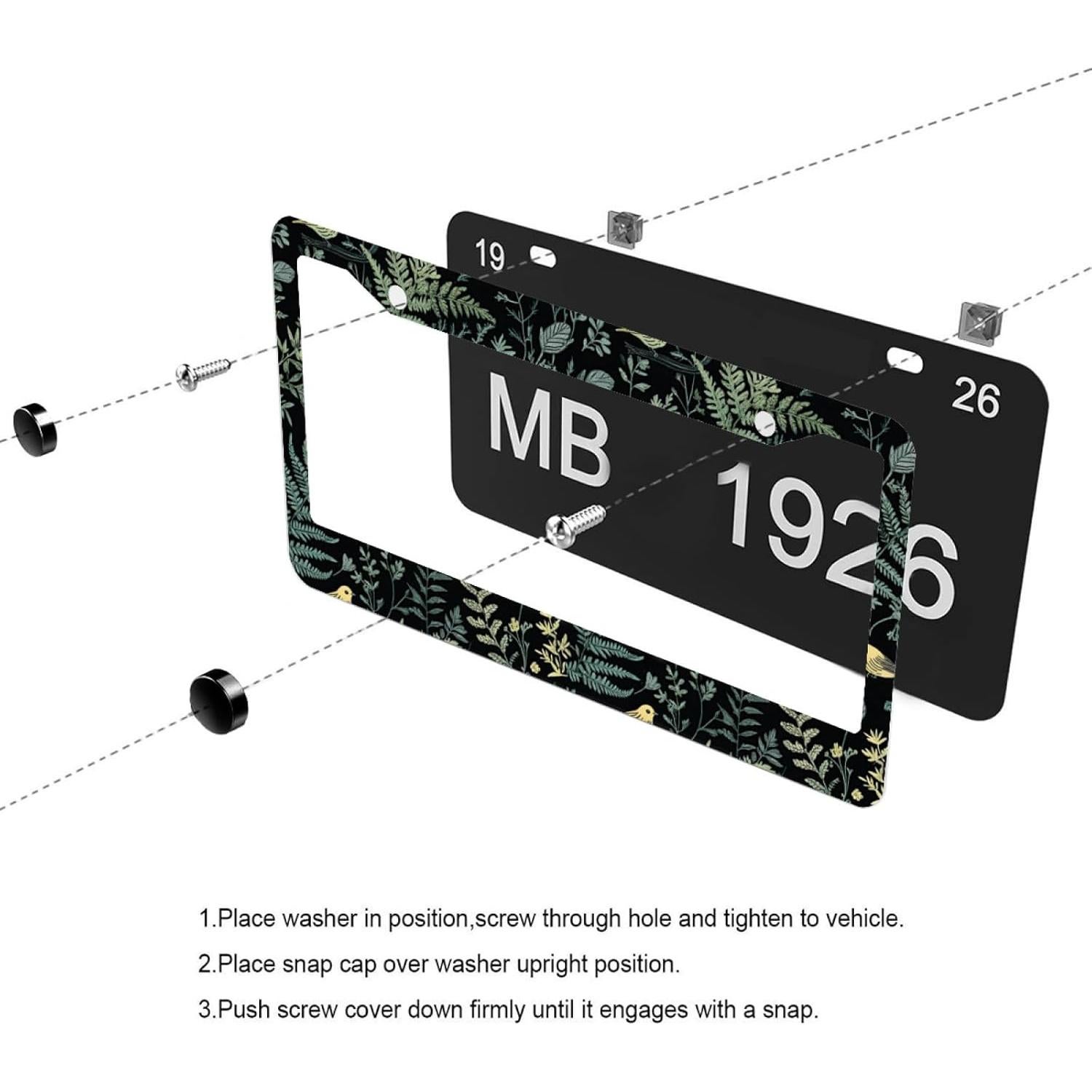 Marco de Placa de Licencia Aluminio GODARM 30.9x16 cm Bosque de Helechos