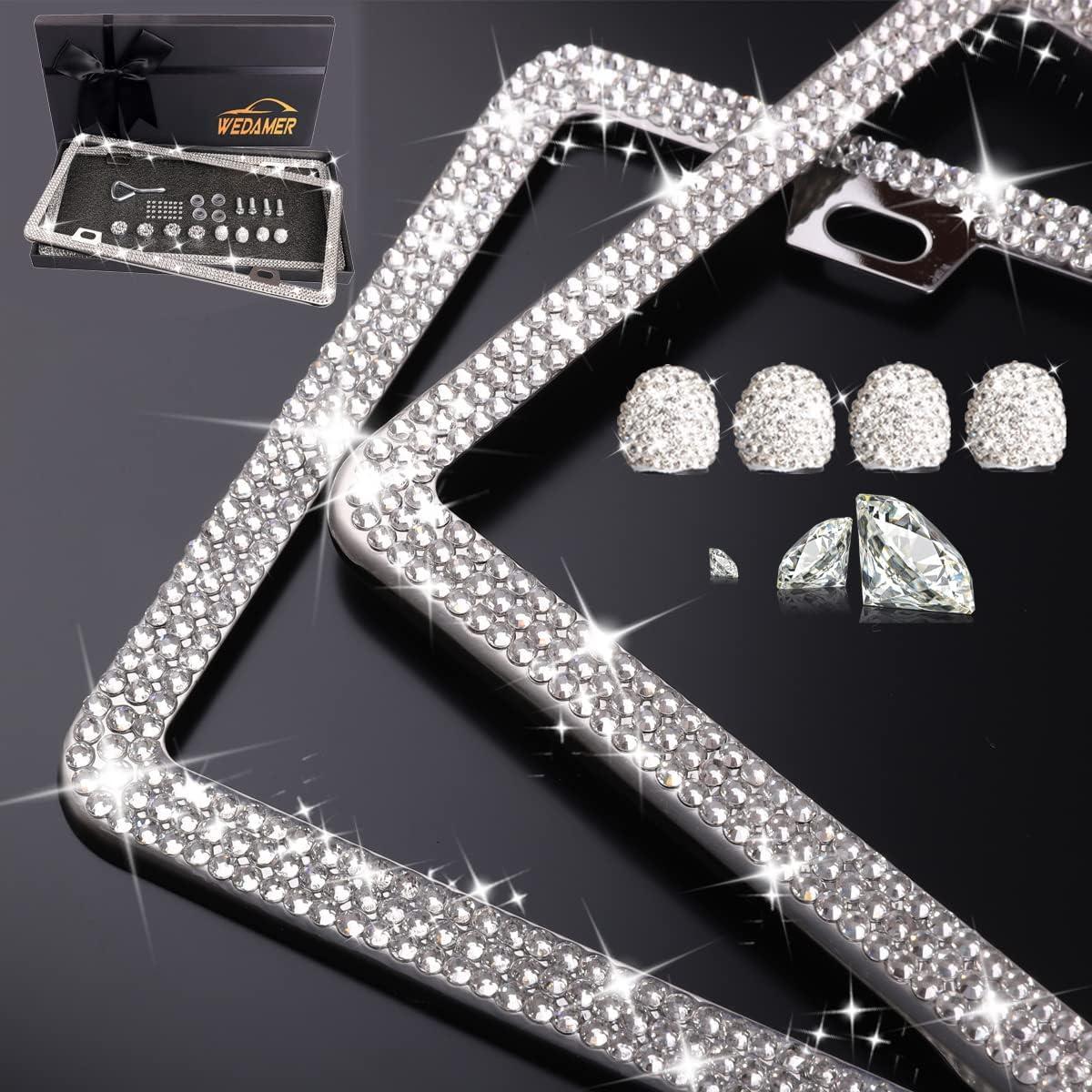 Paquete de 2 Marcos de Placa de Licencia Brillantes WEDAMER