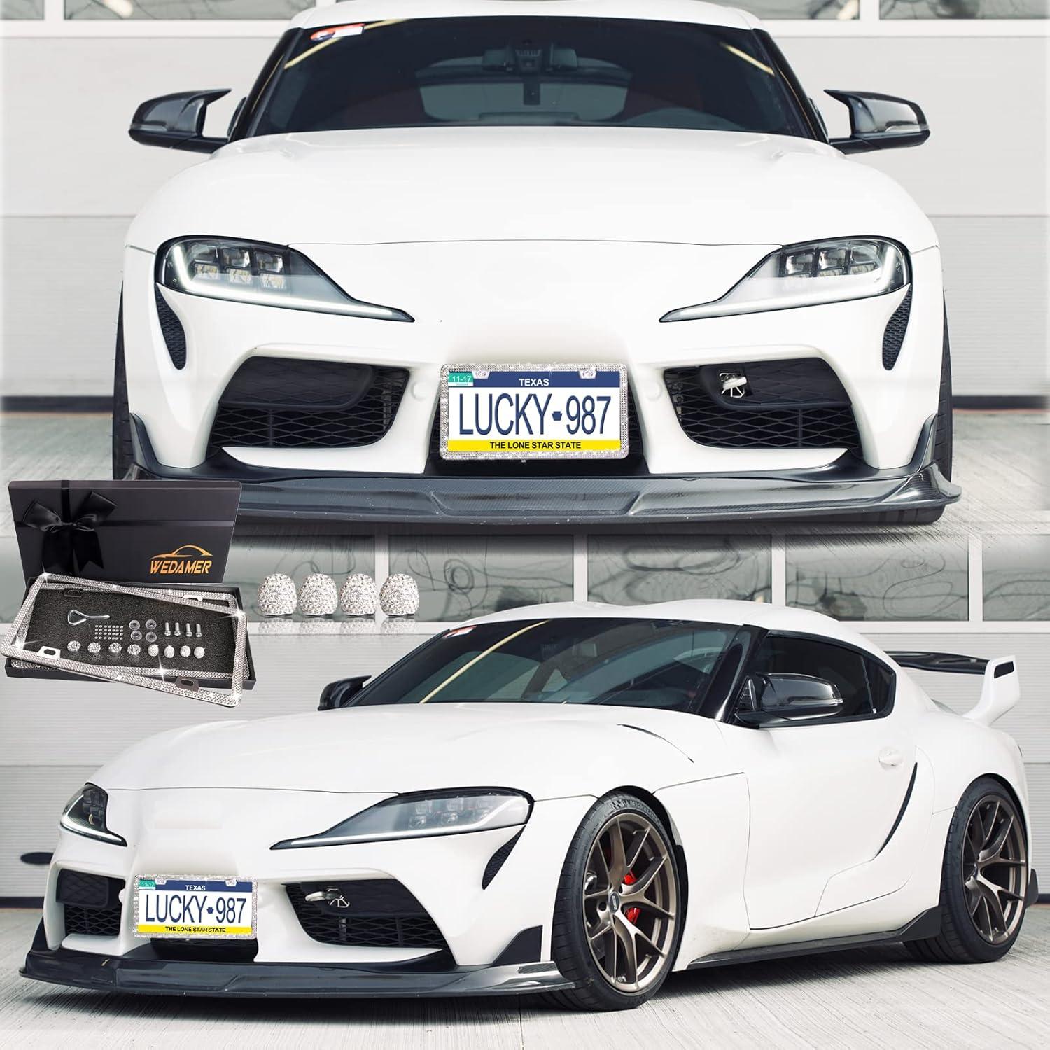 Paquete de 2 Marcos de Placa de Licencia Brillantes WEDAMER