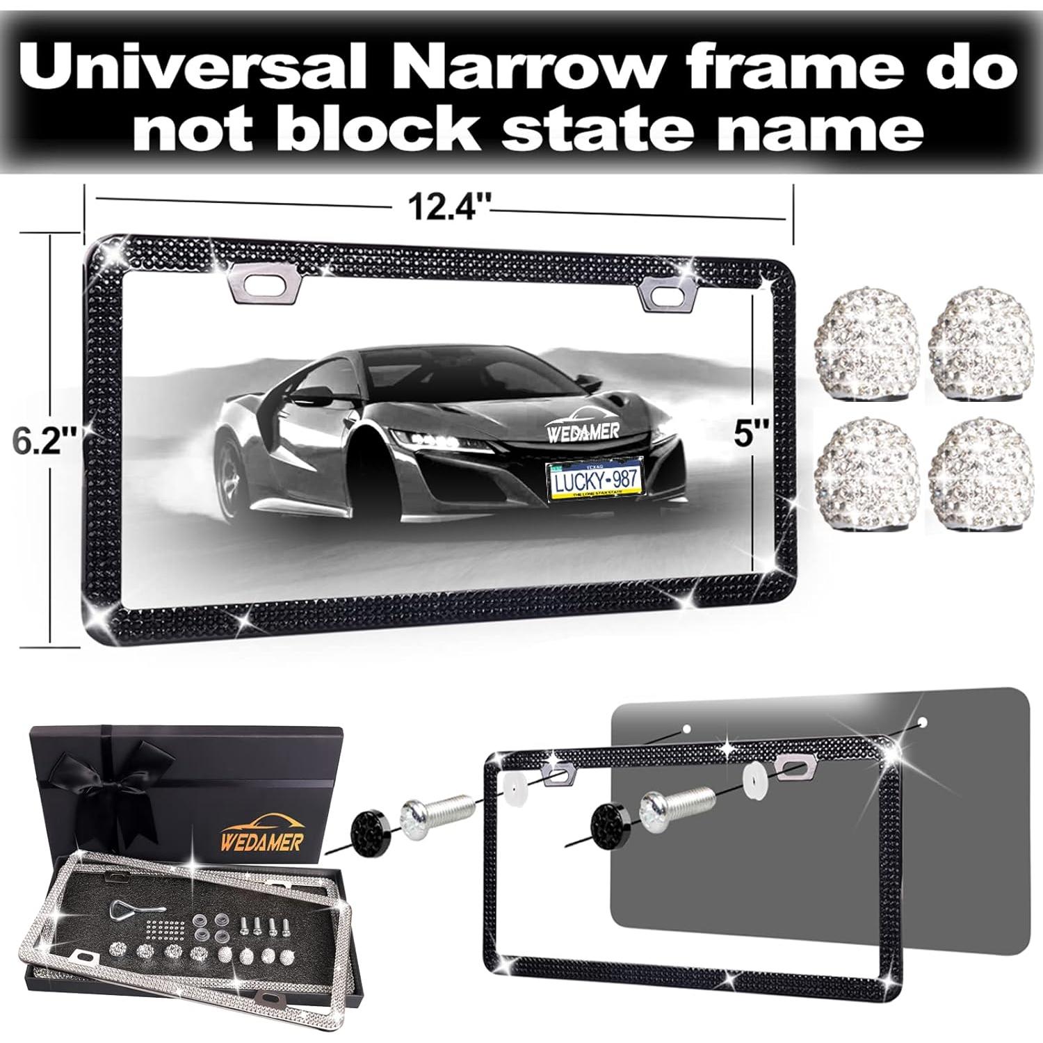 Paquete de 2 Marcos de Placa de Licencia Brillantes WEDAMER