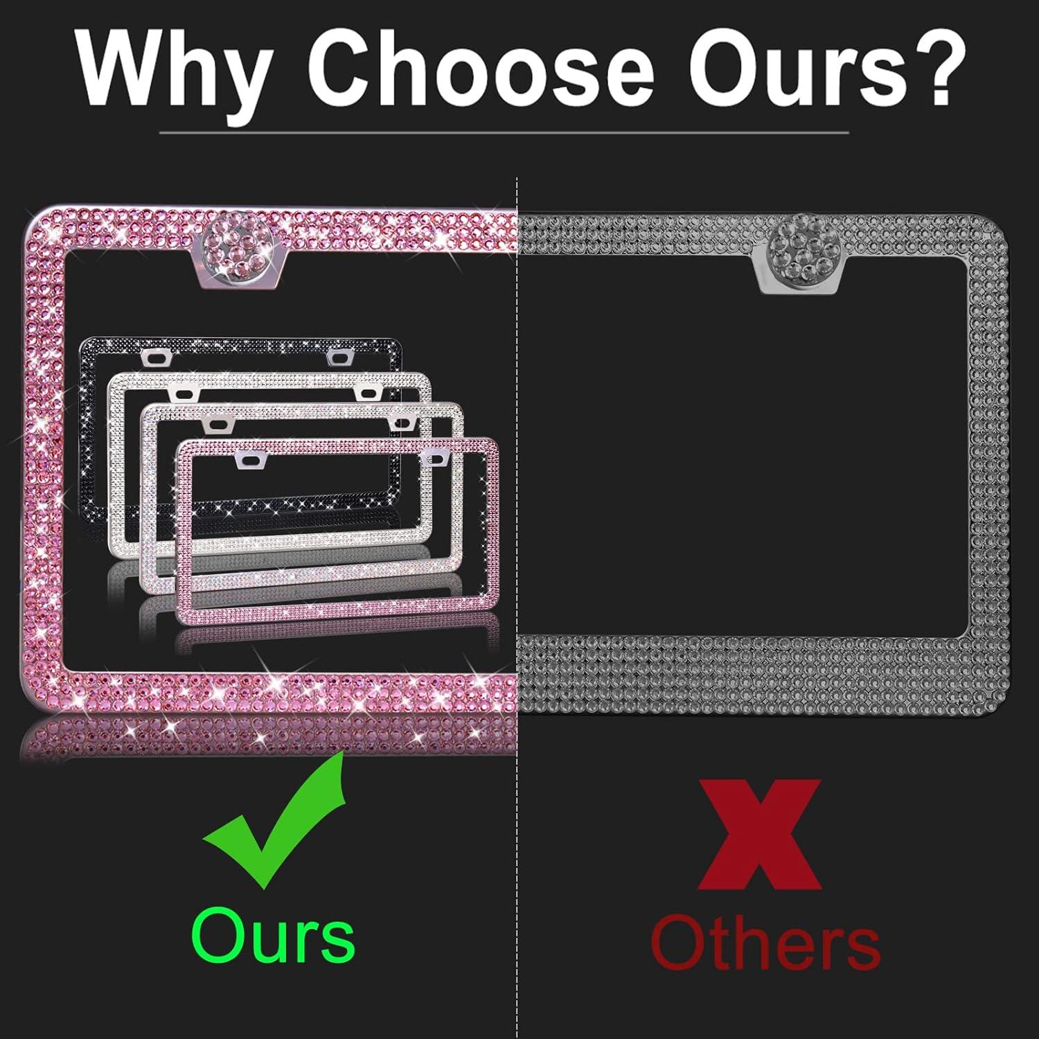 Paquete de 2 Marcos de Placa de Licencia Brillantes WEDAMER