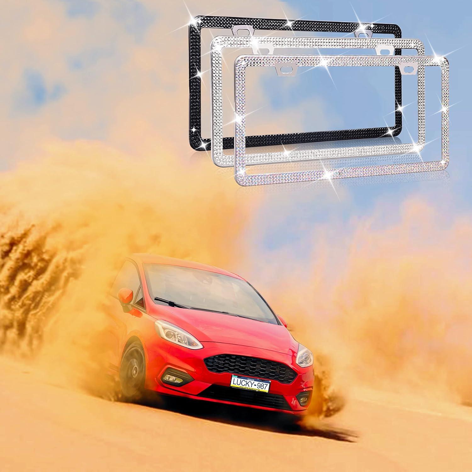 Paquete de 2 Marcos de Placa de Licencia Brillantes WEDAMER