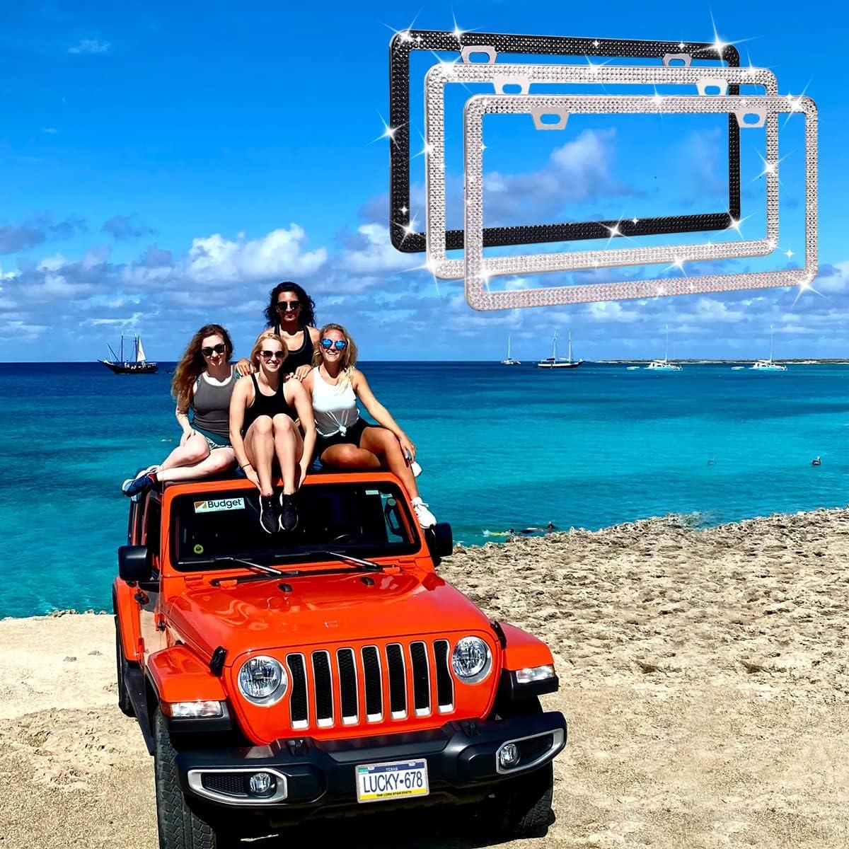 Paquete de 2 Marcos de Placa de Licencia Brillantes WEDAMER