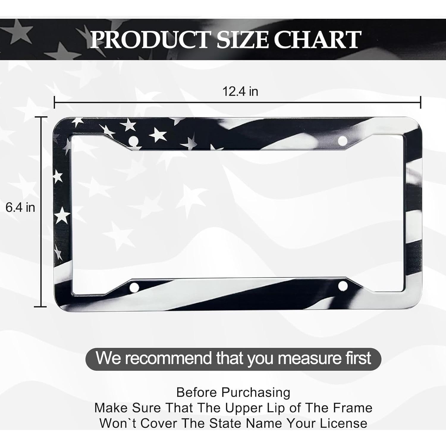 Marco de Placa de Licencia Americana LIN KANG Negro 30.5x15.2cm