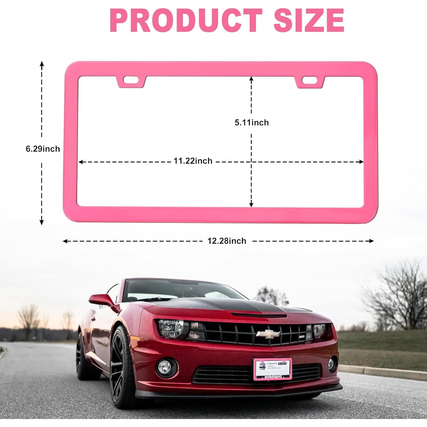 Marco de Placa de Licencia Rosa Carsories Universal 30.99x16cm