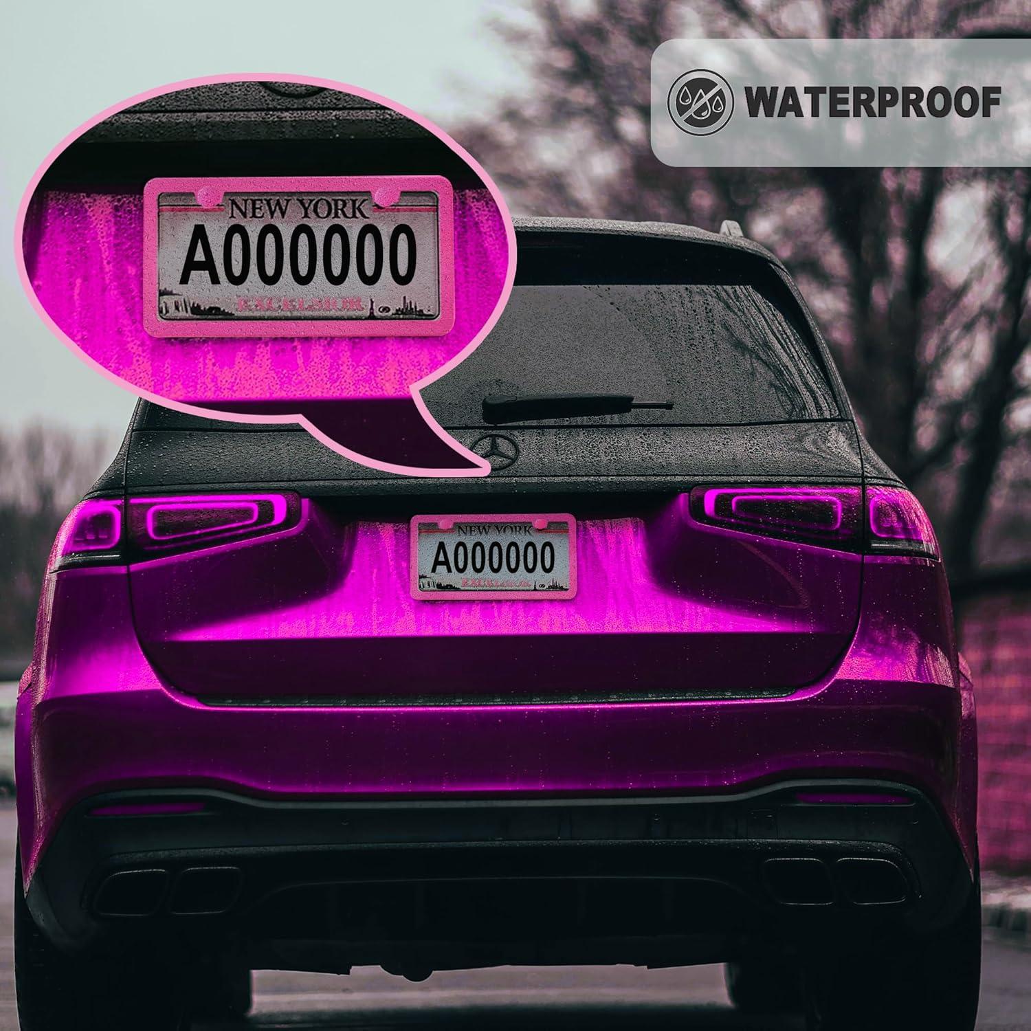 Marco de Placa de Licencia Rosa Carsories Universal 30.99x16cm