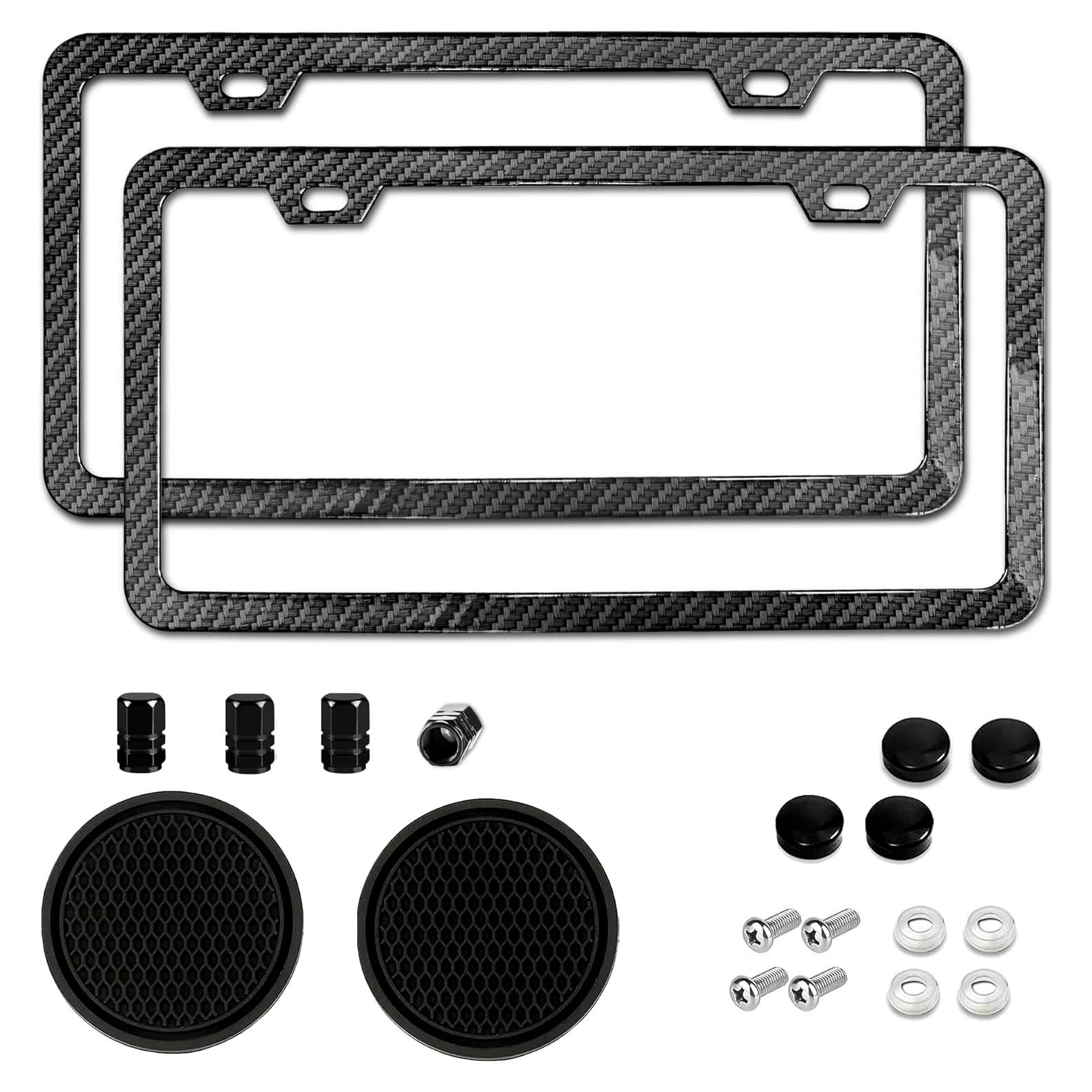 2 Marcos de Placa de Licencia de Aluminio Yogrvner Negro