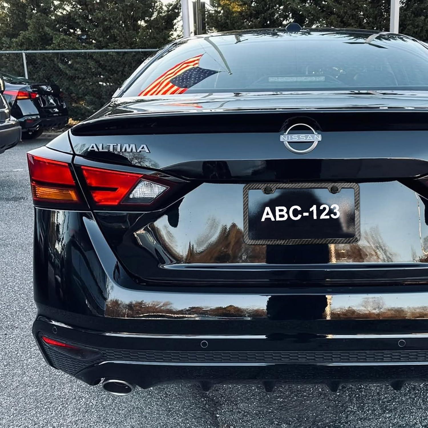 2 Marcos de Placa de Licencia de Aluminio Yogrvner Negro