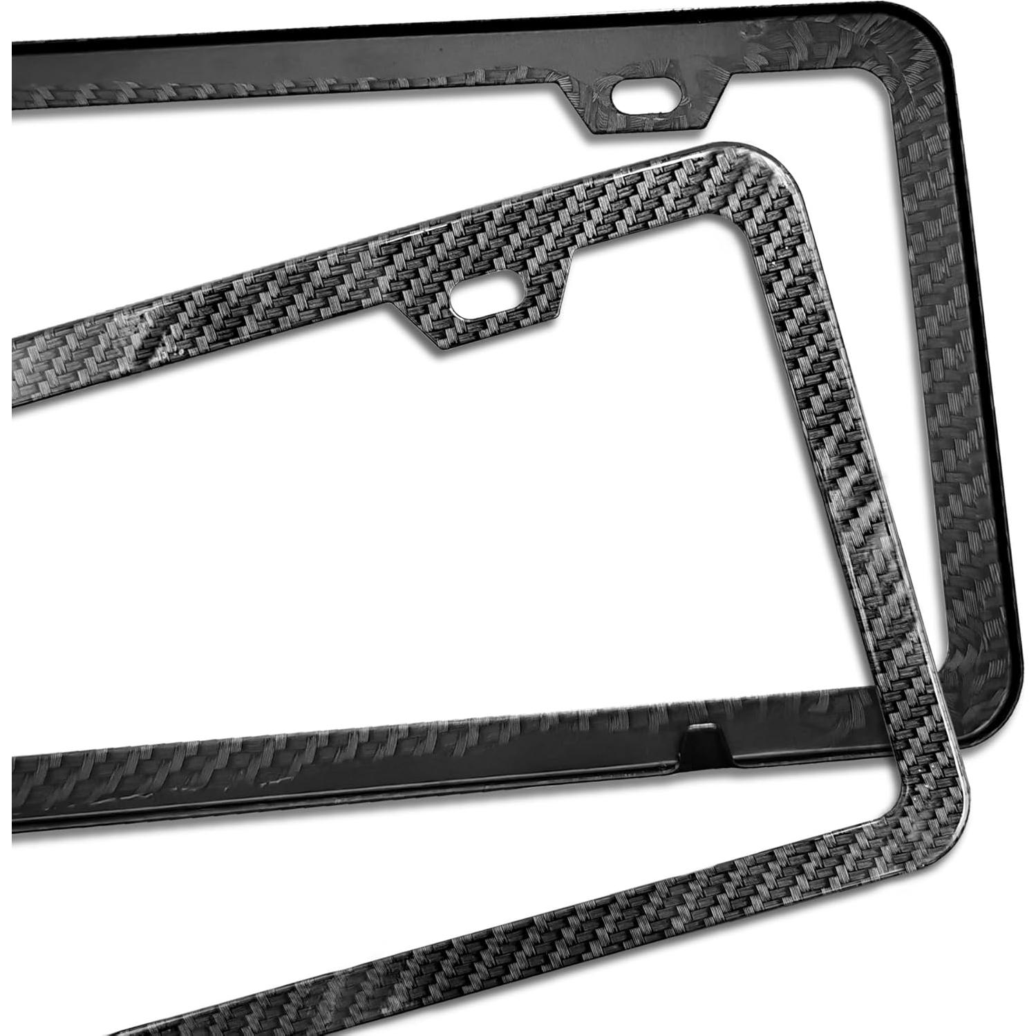 2 Marcos de Placa de Licencia de Aluminio Yogrvner Negro