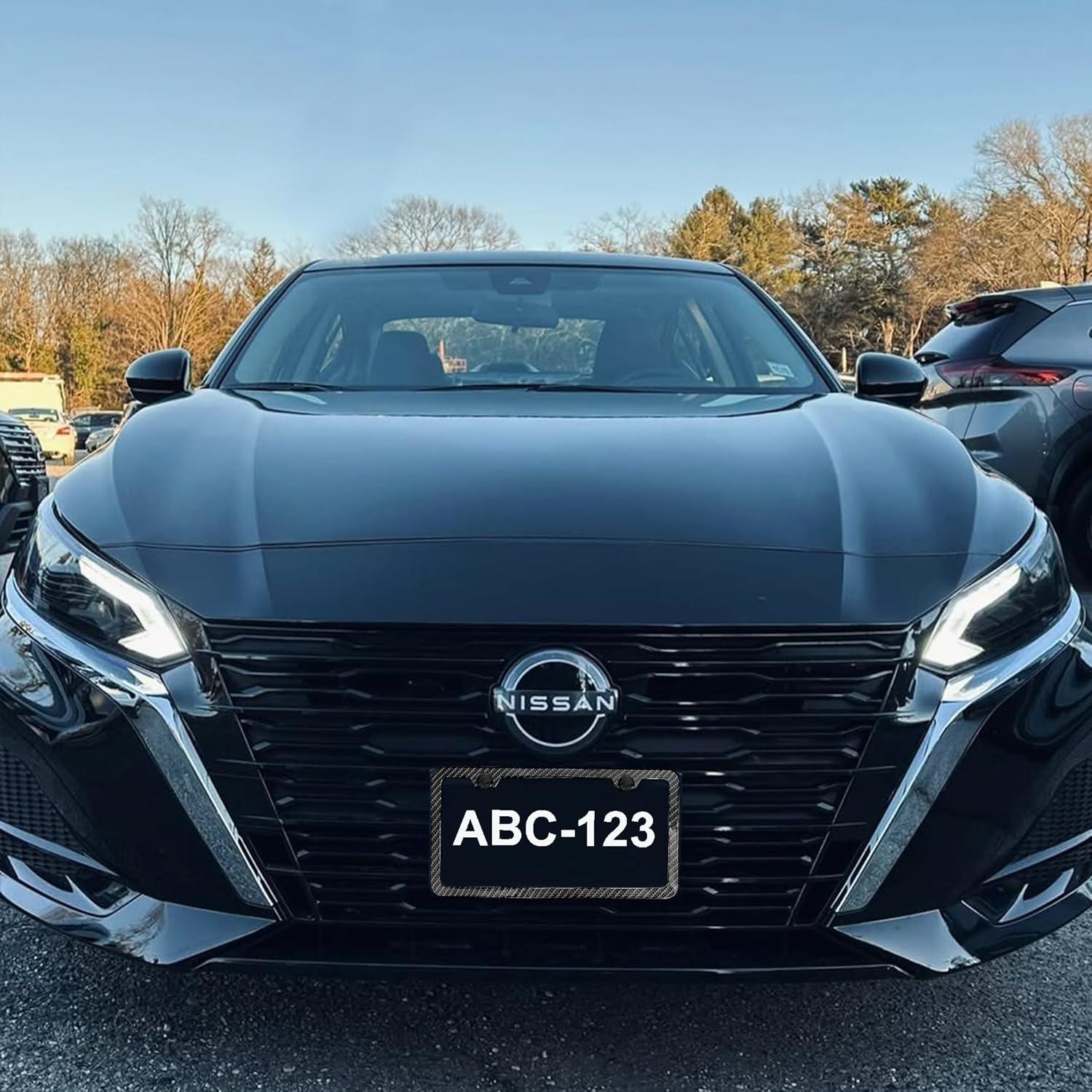 2 Marcos de Placa de Licencia de Aluminio Yogrvner Negro