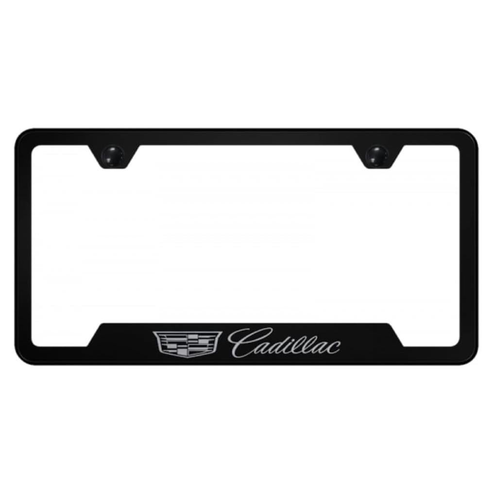 Marco de Placa de Licencia Au-Tomotive Gold Cadillac Negro