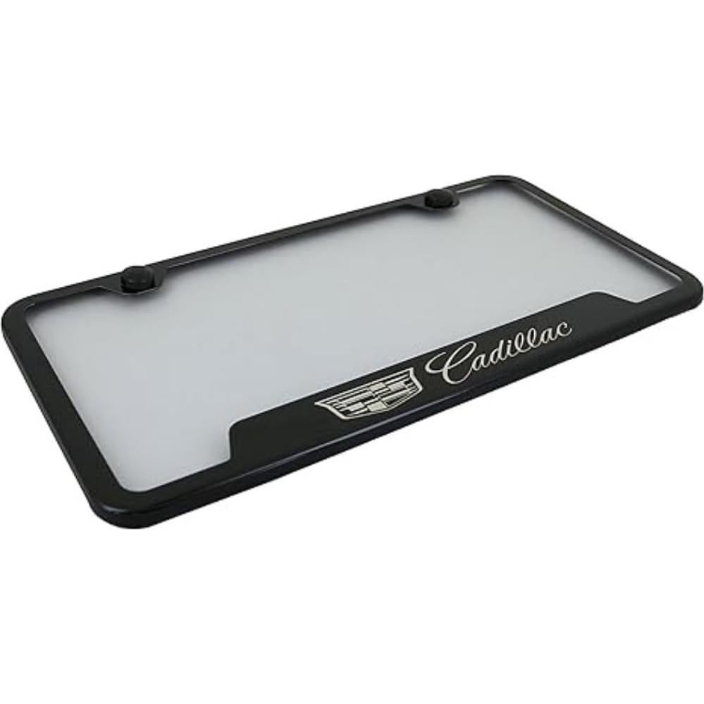 Marco de Placa de Licencia Au-Tomotive Gold Cadillac Negro