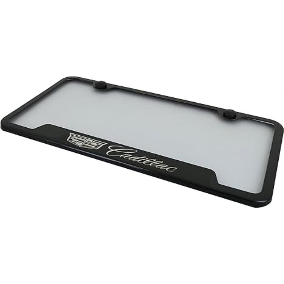 Marco de Placa de Licencia Au-Tomotive Gold Cadillac Negro
