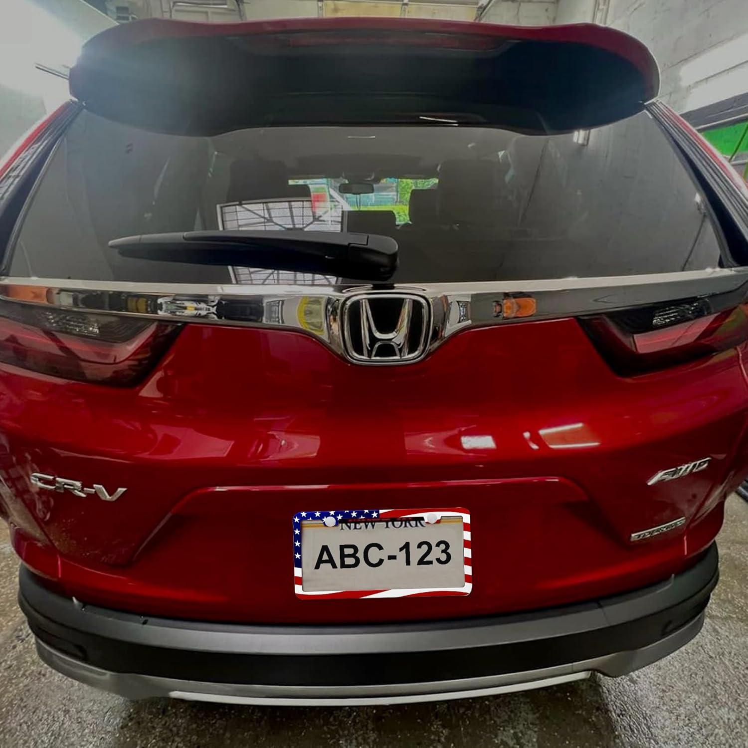 2 Marcos de Placa de Licencia Aluminio Yogrvner Bandera Americana