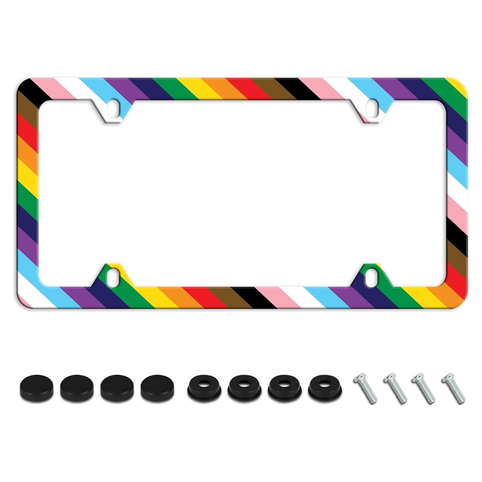 Marco de Placa de Licencia Arcoíris LGBT UNINDREM 31x16cm