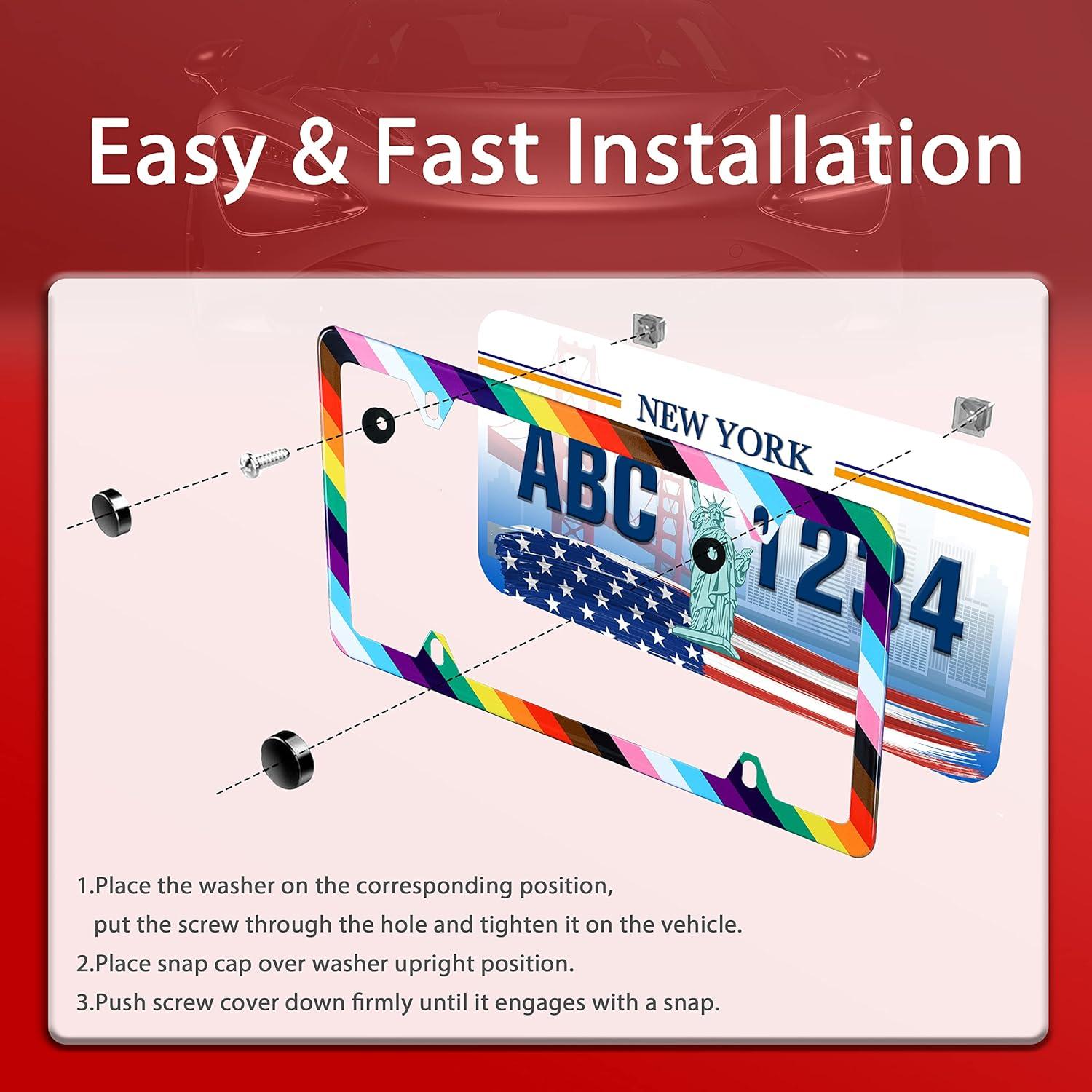 Marco de Placa de Licencia Arcoíris LGBT UNINDREM 31x16cm