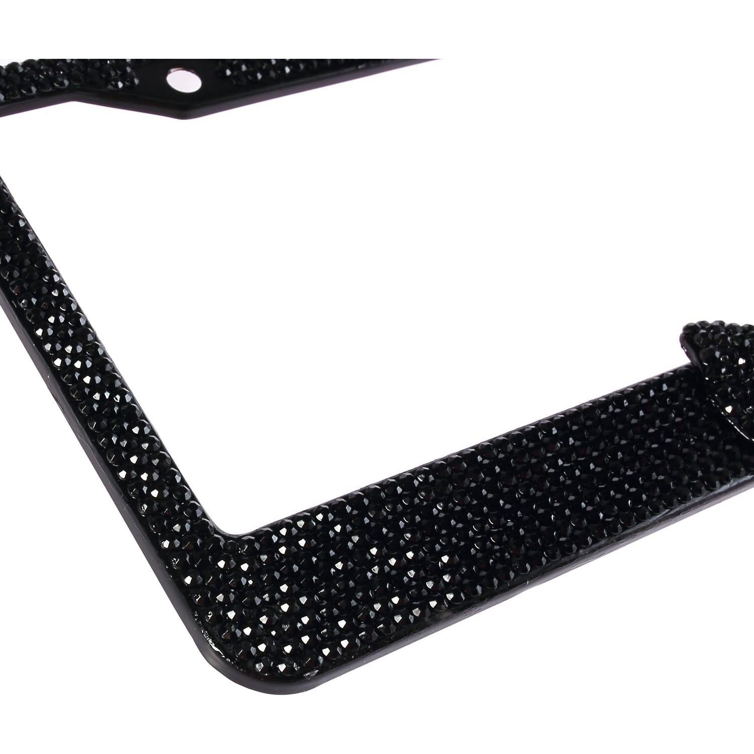 Marco de Placa de Licencia Brillante Bling Dynasty Negro