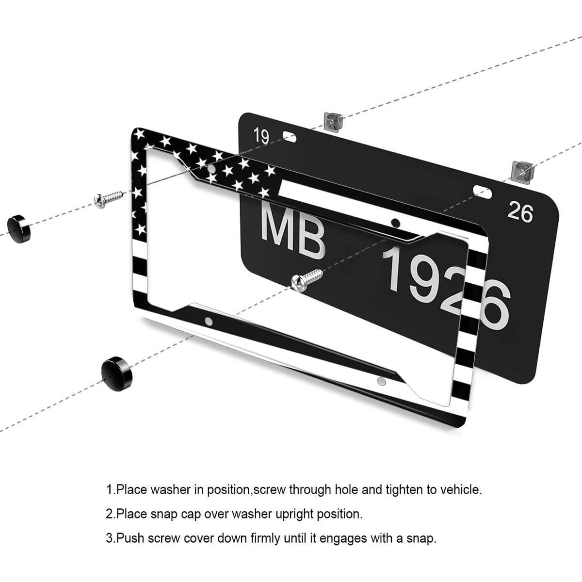 Marco de Placa de Licencia NOCITUN Bandera Americana 30.48x15.24 cm