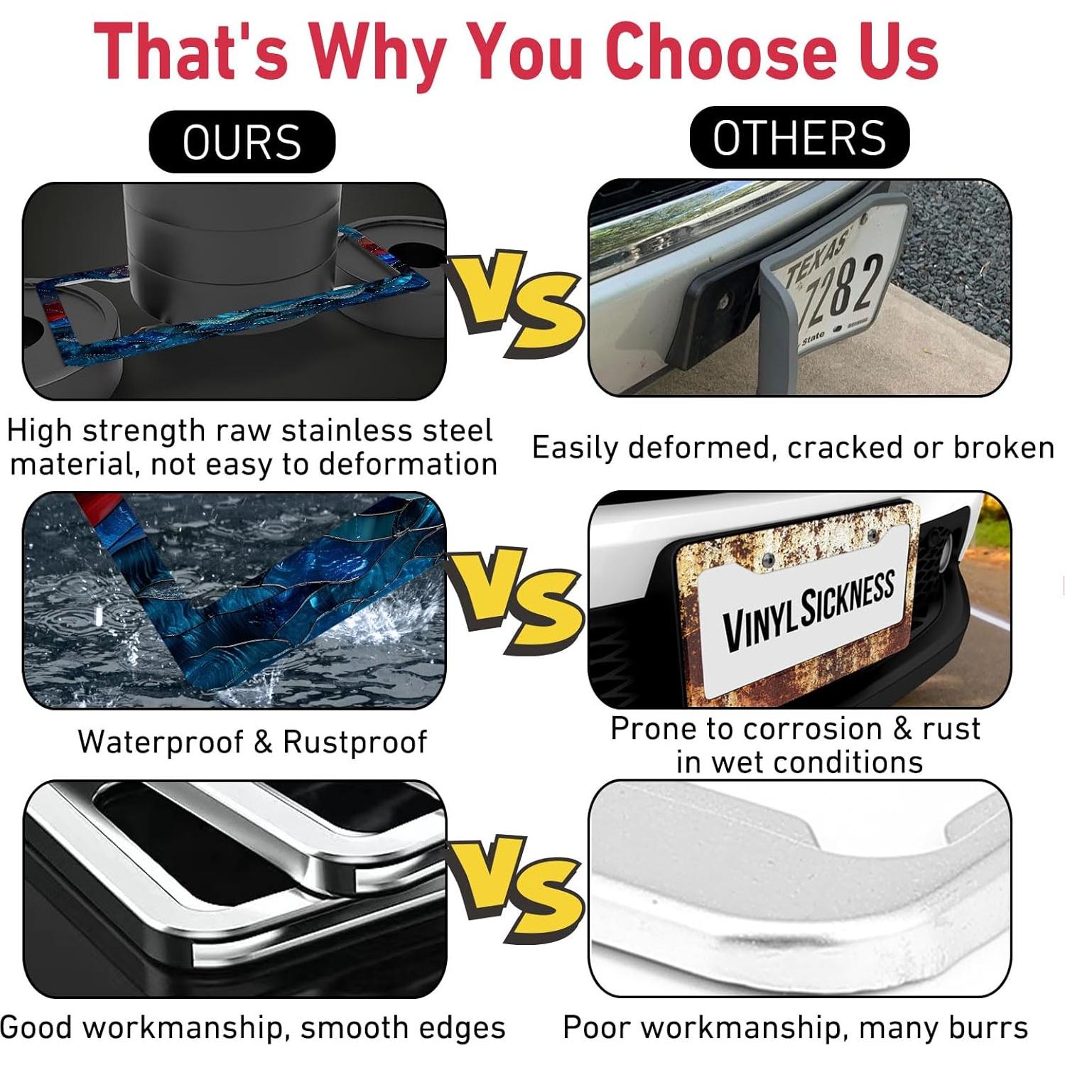 Marco de Placa de Licencia TIPIPARK Acero Inoxidable 2 Pzs