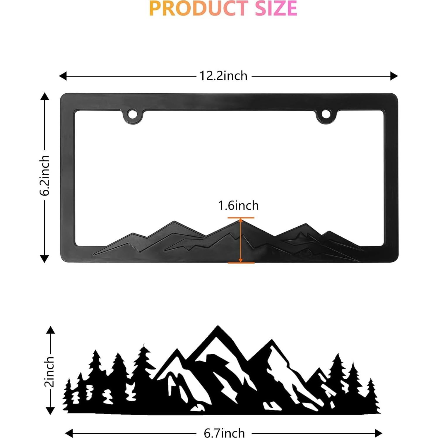 Marcos de Placas de Licencia 3D GNSZSN Negro Universal