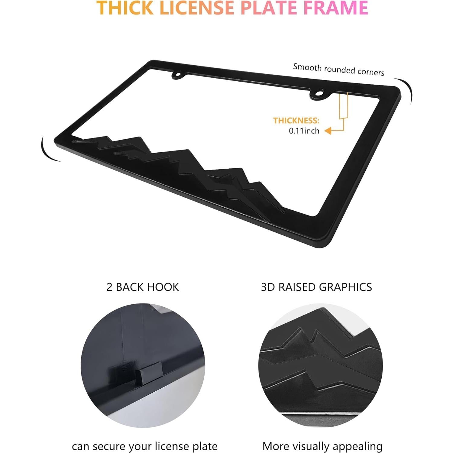 Marcos de Placas de Licencia 3D GNSZSN Negro Universal