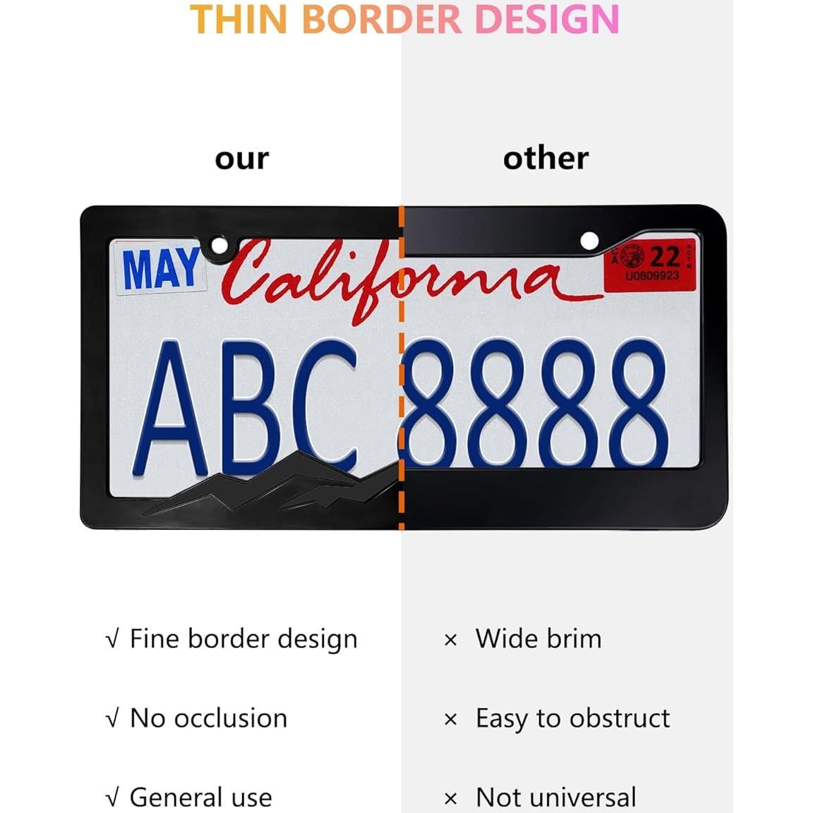 Marcos de Placas de Licencia 3D GNSZSN Negro Universal